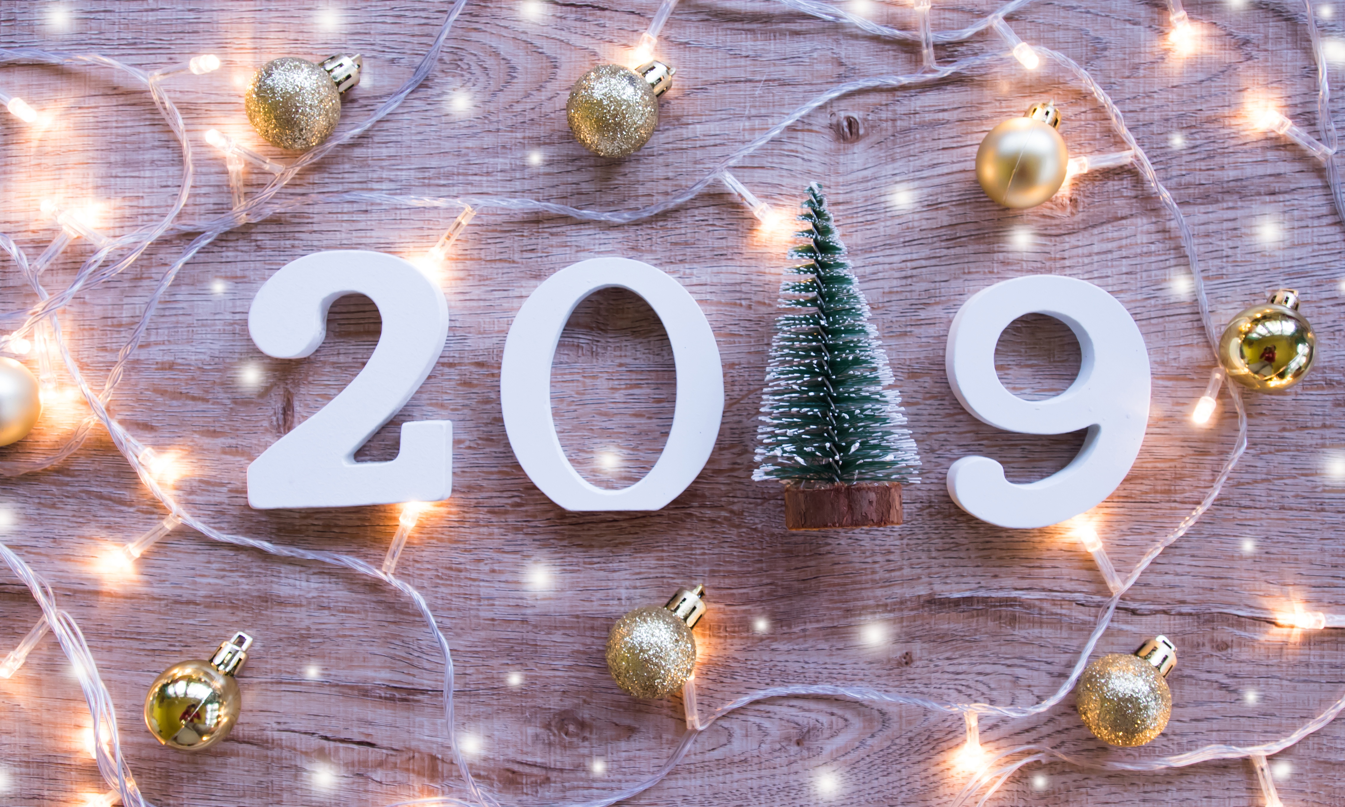 Free download wallpaper New Year, Holiday, Bauble, New Year 2019 on your PC desktop