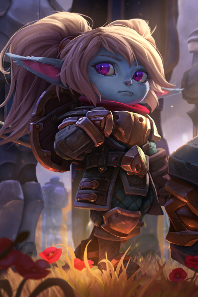 video game, league of legends, poppy (league of legends), pointed ears, hammer wallpapers for tablet