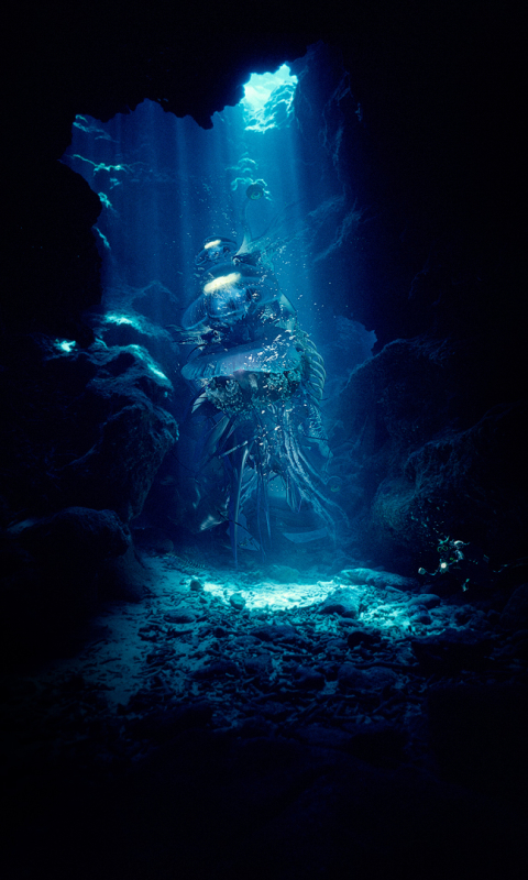 Download mobile wallpaper Fantasy, Texture, Colors, Shapes, Cave, Underwater, Reef, Cgi for free.