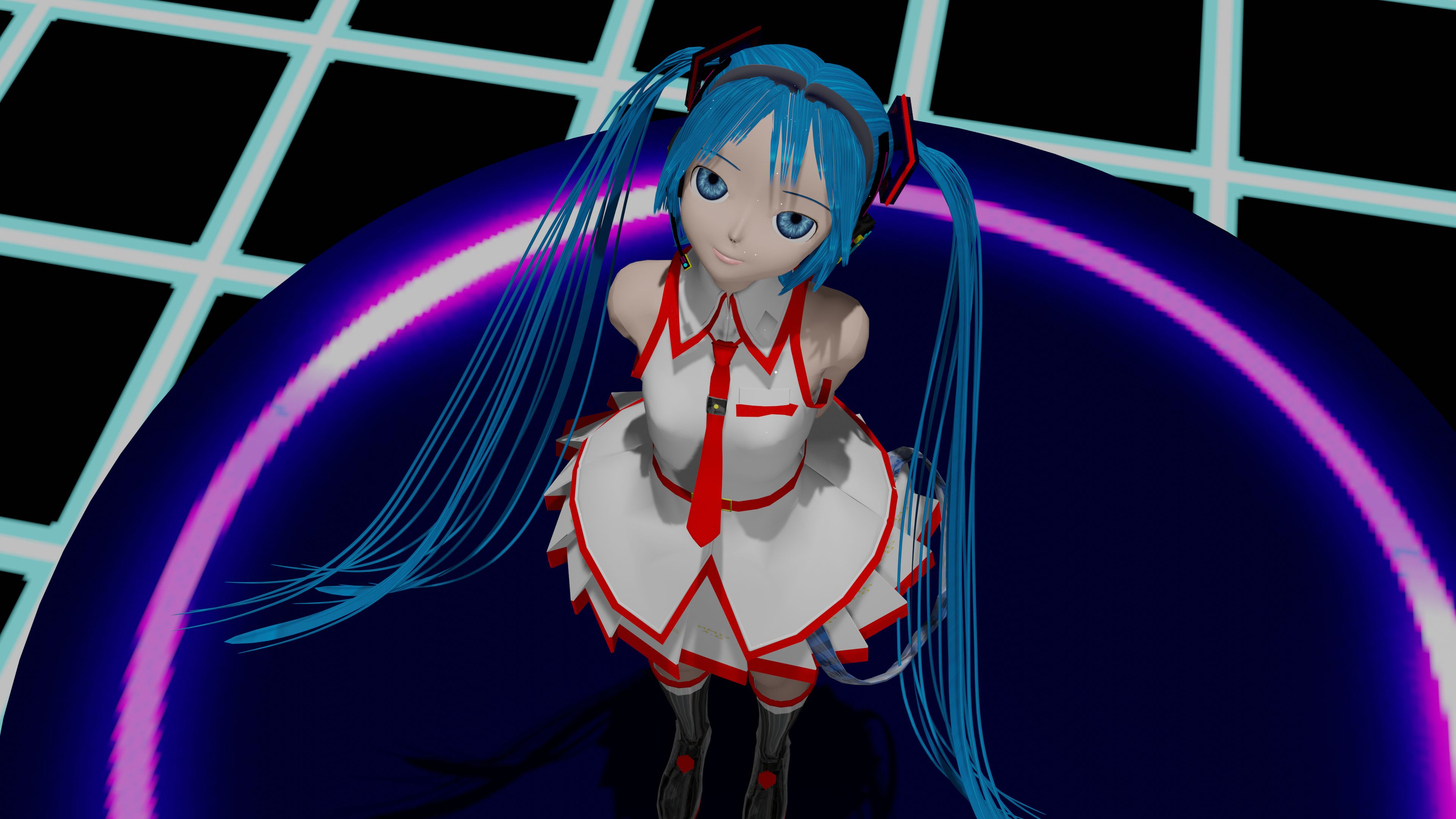 Descarga gratuita de fondo de pantalla para móvil de Vocaloid, Ojos Azules, Animado, Pelo Azul, Hatsune Miku, Licuadora Modelo 3D.