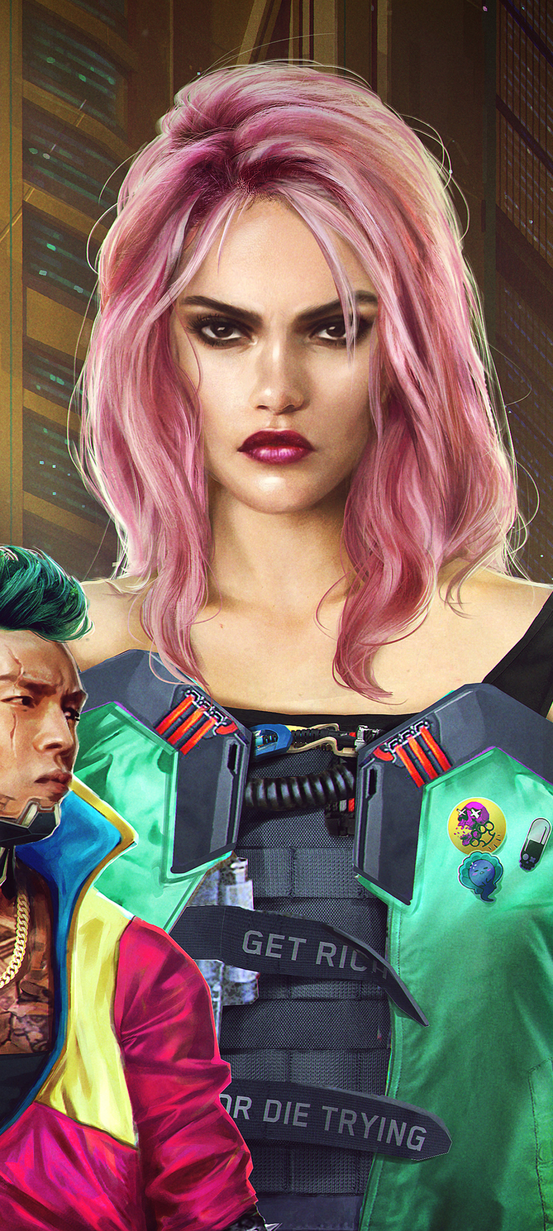 Download mobile wallpaper Cyberpunk, Pink Hair, Video Game, Cyberpunk 2077 for free.