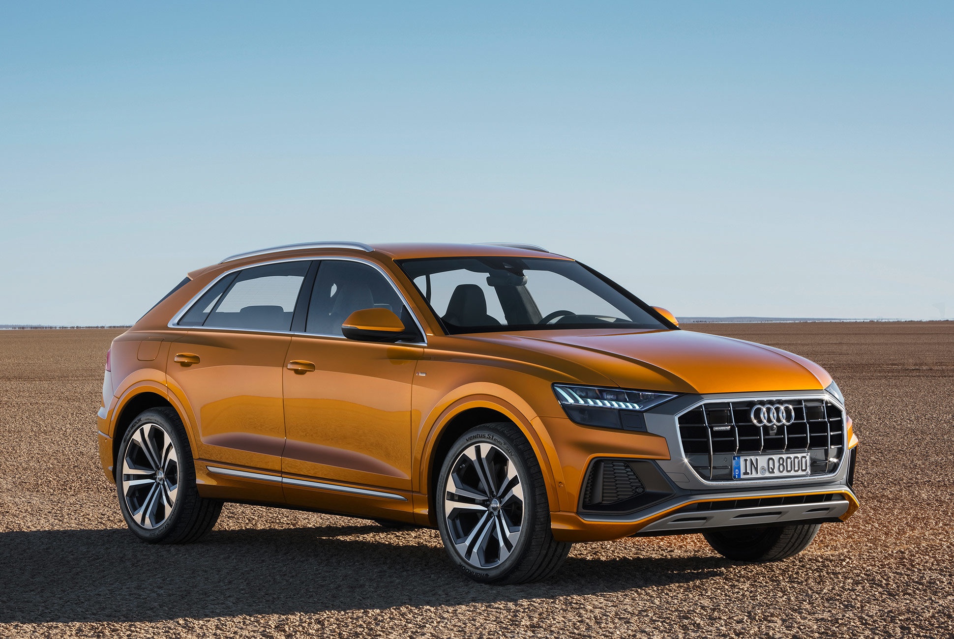 Download mobile wallpaper Audi, Car, Suv, Audi Q8, Vehicles, Orange Car for free.