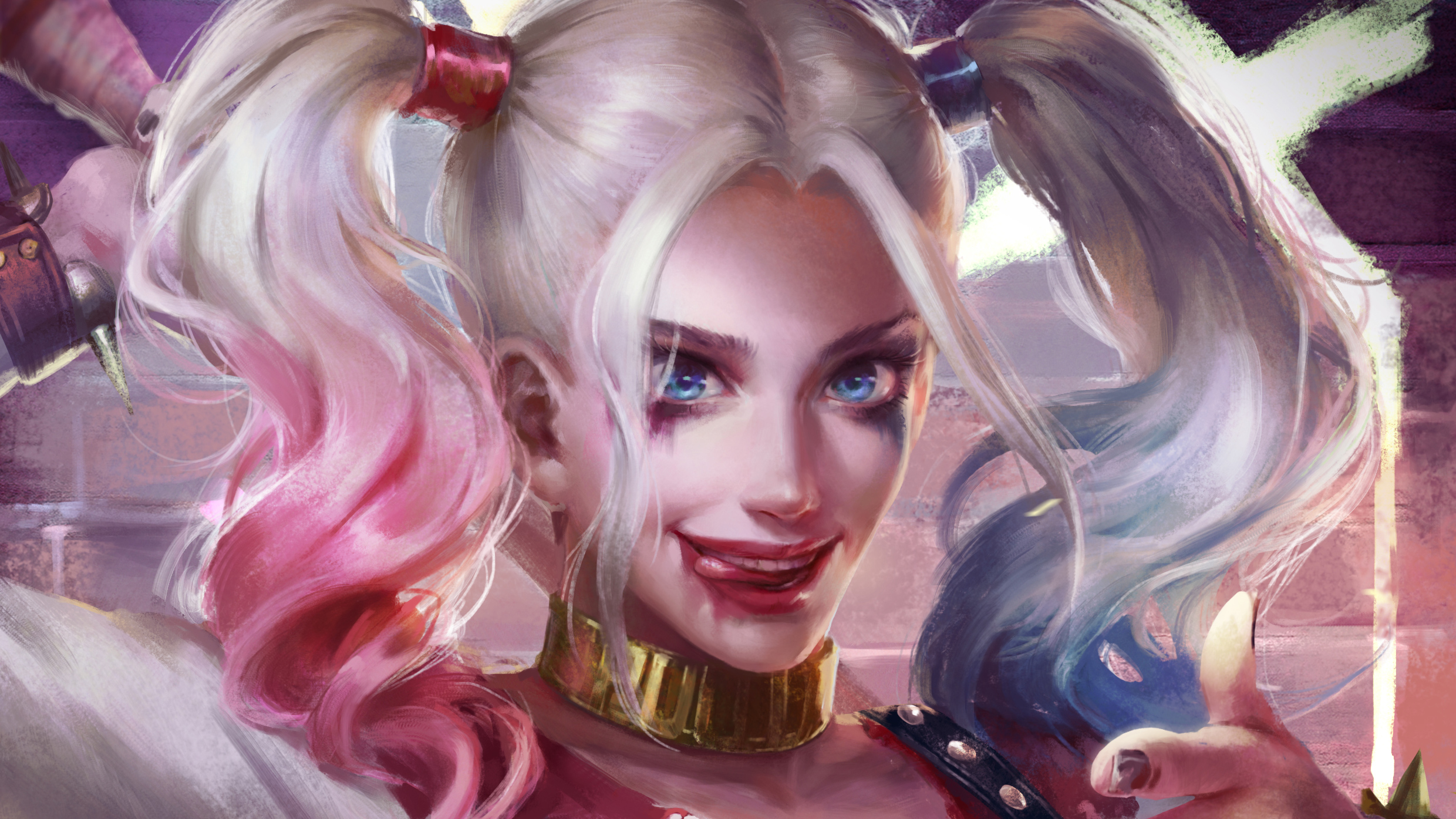 Free download wallpaper Face, Blue Eyes, Comics, Harley Quinn, Dc Comics, Twintails on your PC desktop