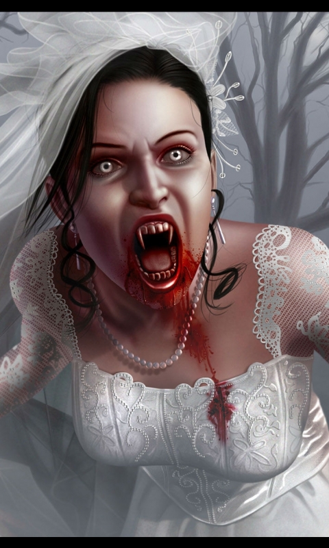 Download mobile wallpaper Halloween, Blood, Dark, Creepy, Bride, Spooky, Vampire, Horror, Scary for free.
