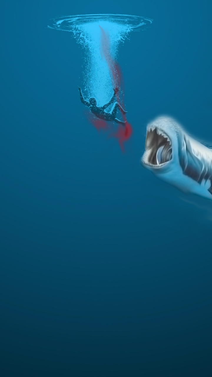 Download mobile wallpaper Blood, Dark, Whale, Horror for free.