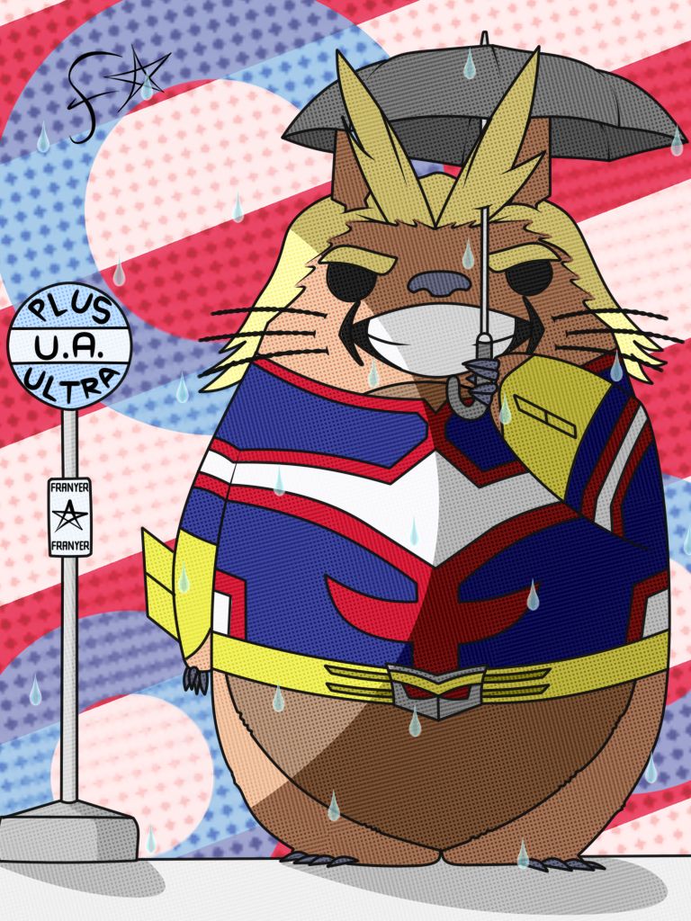 Download mobile wallpaper Anime, Crossover, Totoro (My Neighbor Totoro), All Might for free.