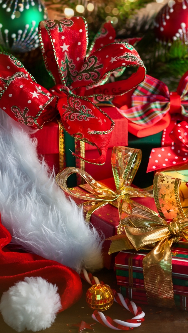 Téléchargez des papiers peints mobile Noël, Vacances, Cadeau, Chapeau De Père Noël gratuitement.
