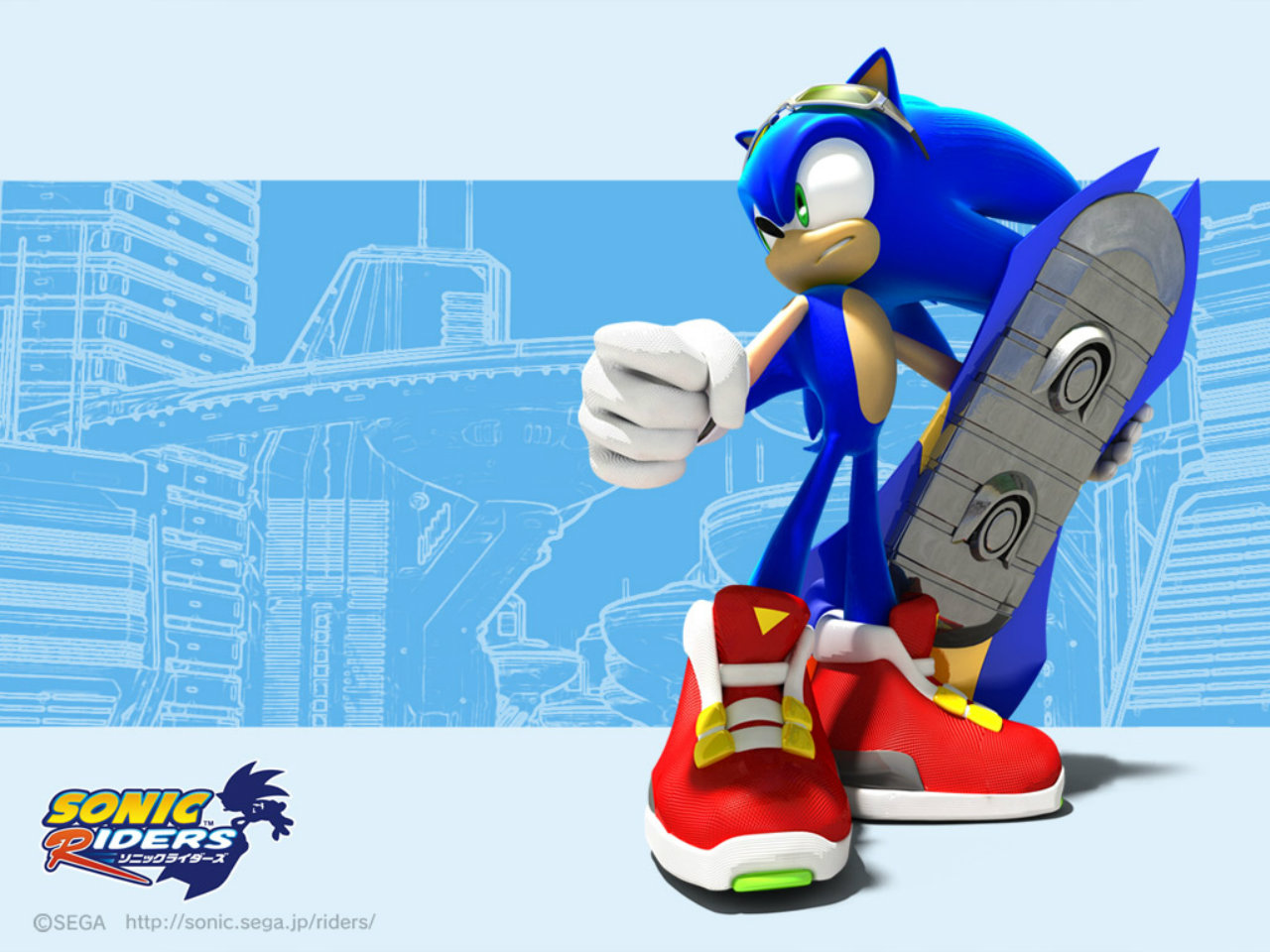 Популярні заставки і фони Sonic Riders на комп'ютер