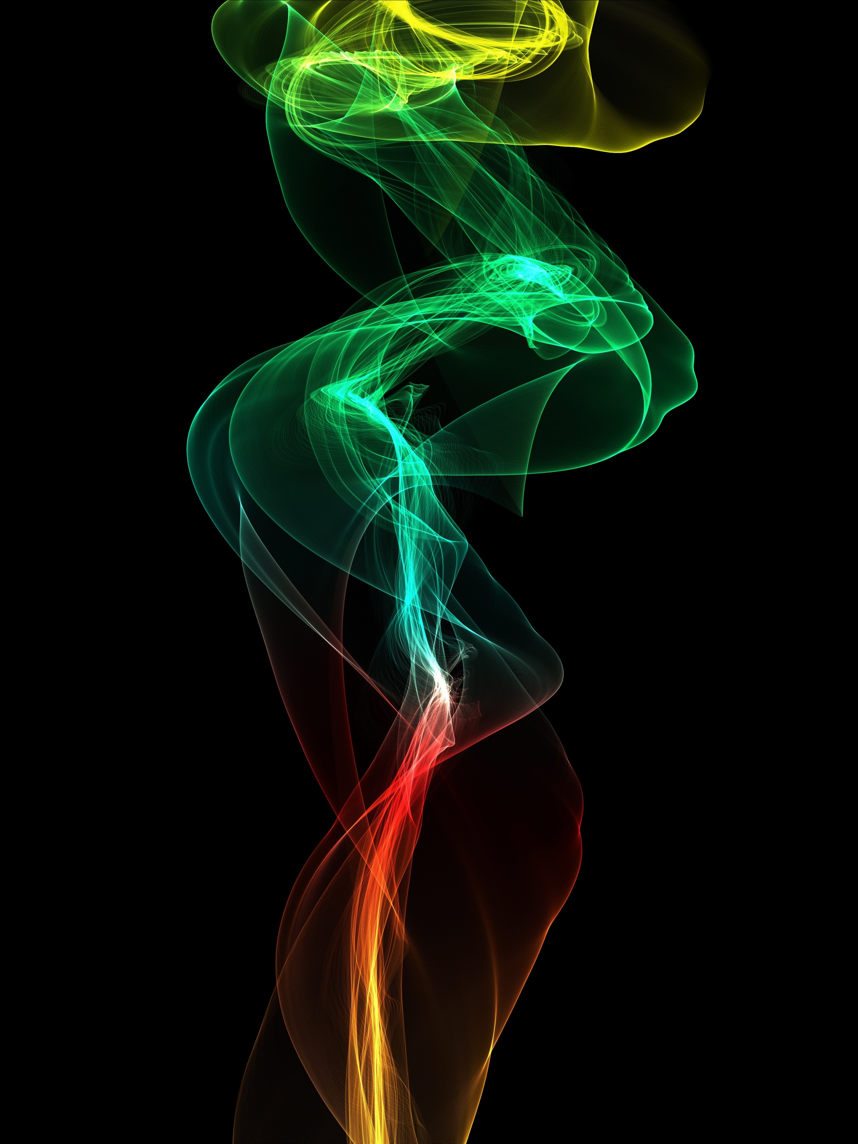 abstract, digital, coloured, smoke, color, winding, sinuous