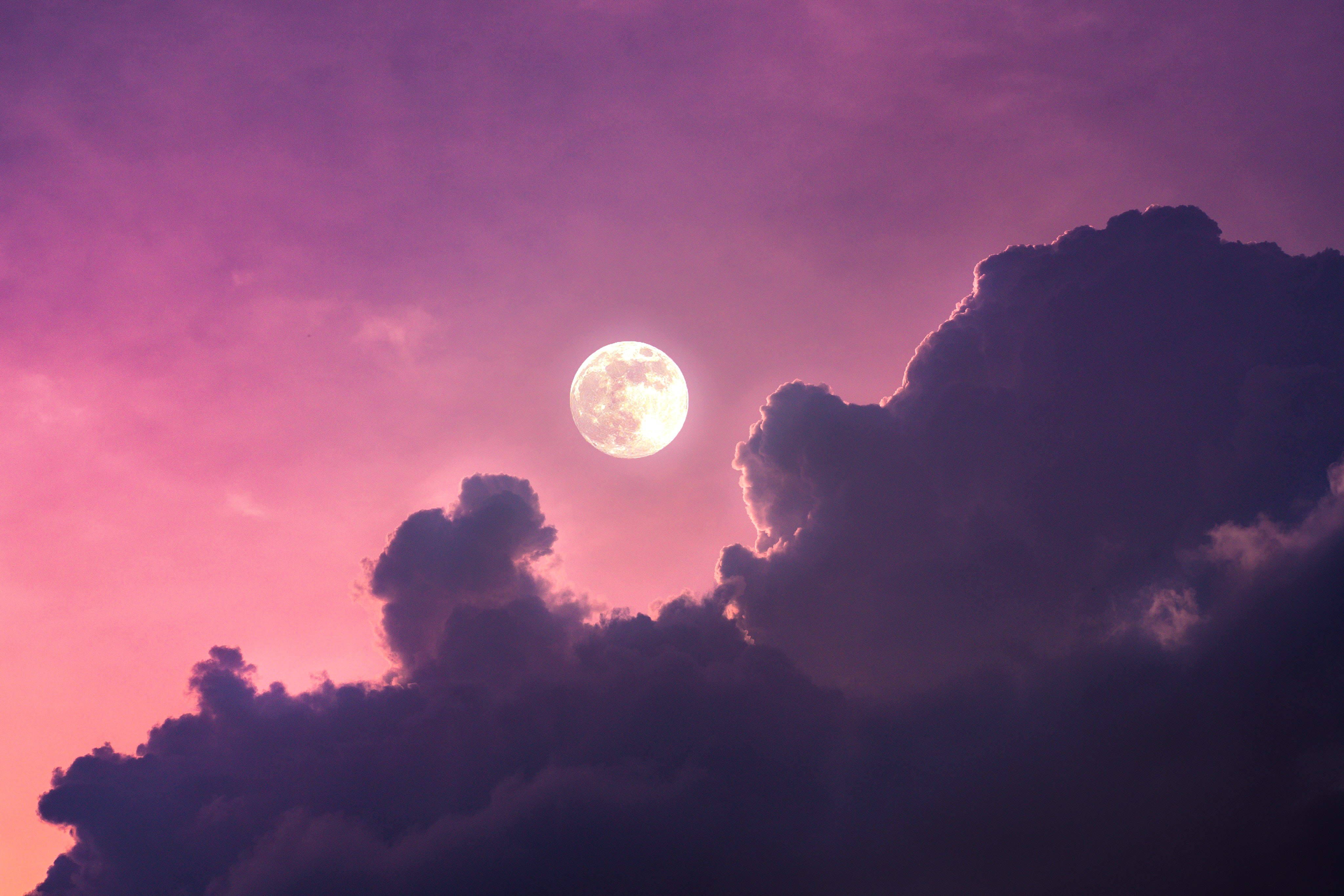 Free download wallpaper Nature, Sunset, Twilight, Clouds, Dusk, Moon on your PC desktop