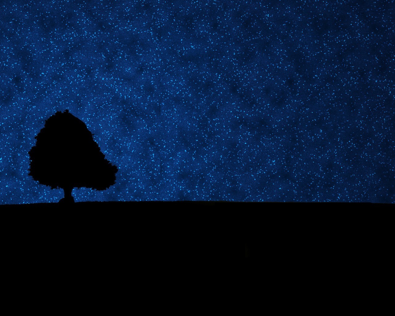 Download mobile wallpaper Stars, Sky, Trees, Night, Background for free.
