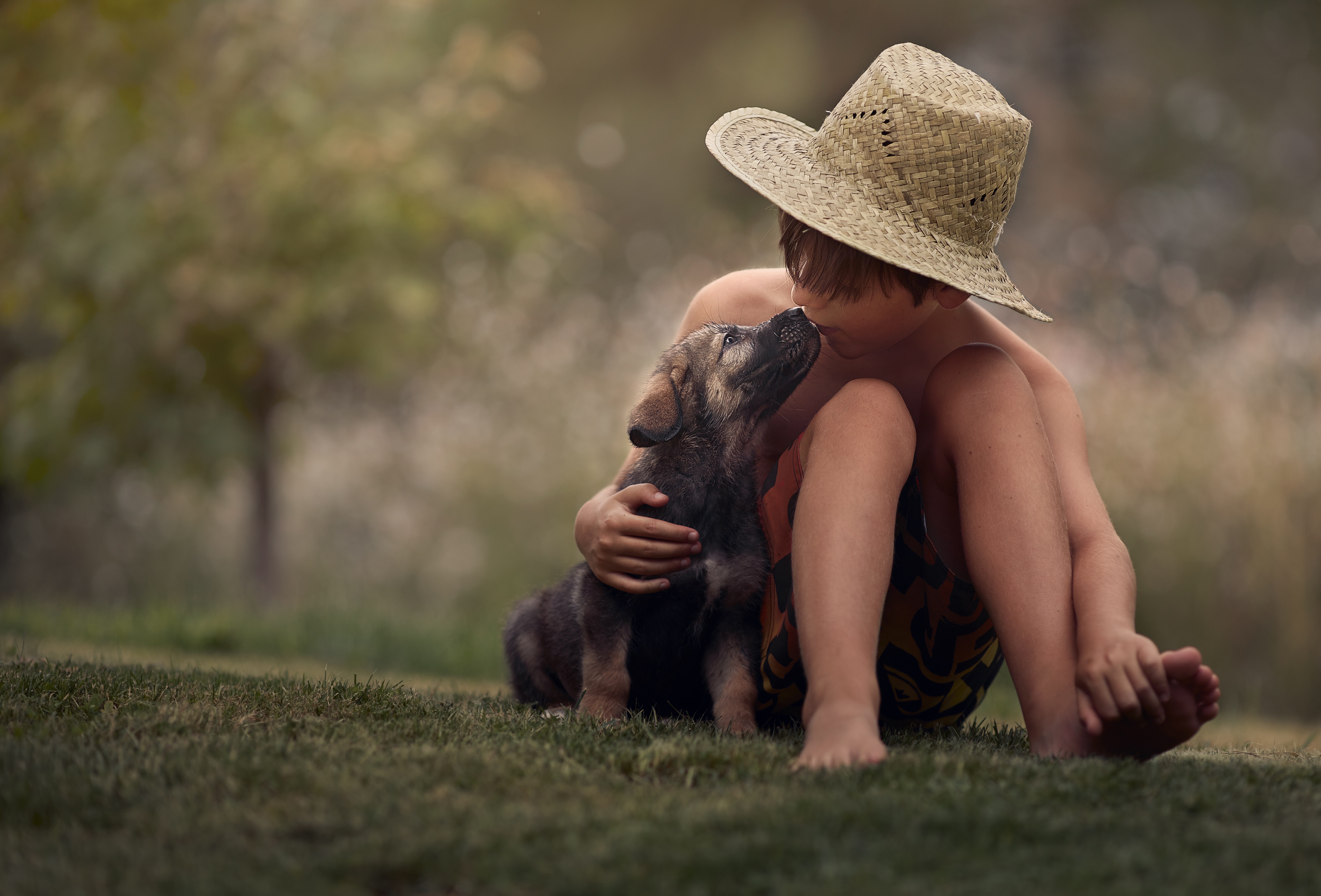 Free download wallpaper Puppy, Child, Photography, Feet, Baby Animal, Little Boy on your PC desktop