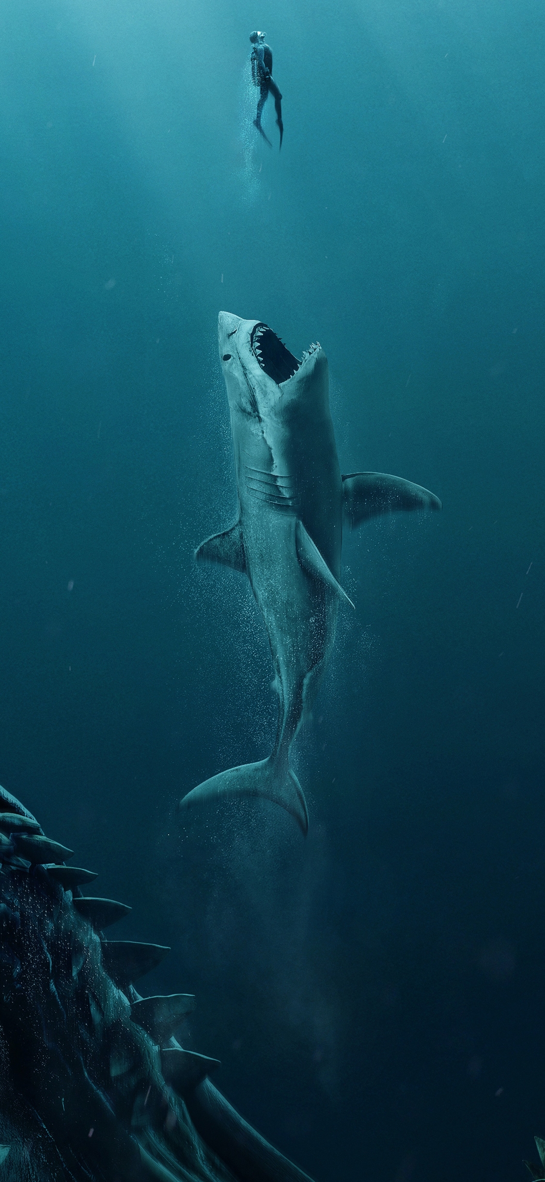 1303887 скачать обои акула, мег: монстр глубины, кино - заставки и картинки бесплатно