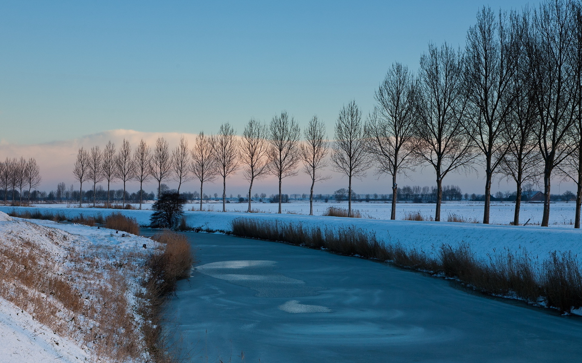 Download mobile wallpaper Landscape, Winter, Nature, Snow, Earth, River for free.