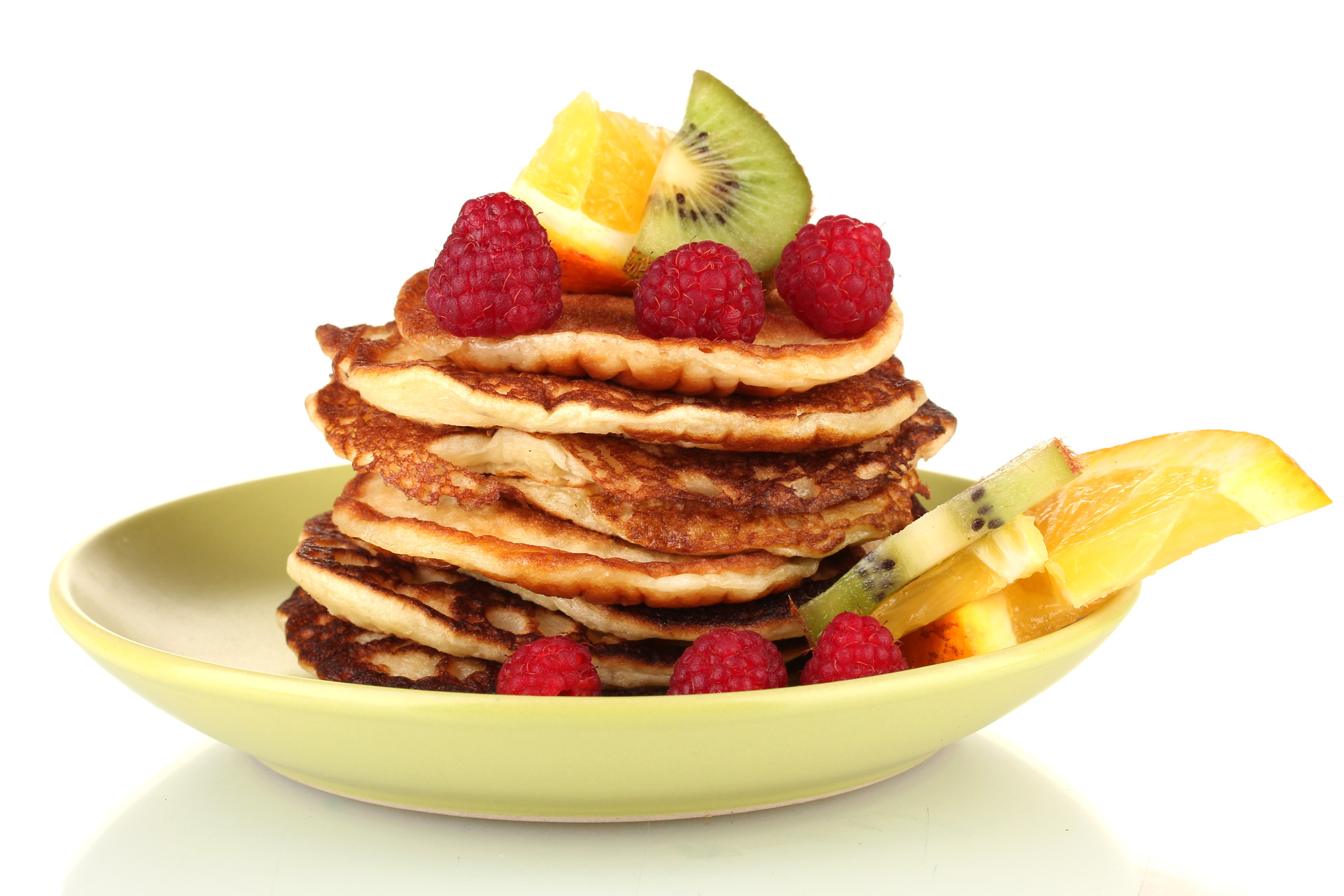 Download mobile wallpaper Food, Kiwi, Raspberry, Breakfast, Pancake for free.