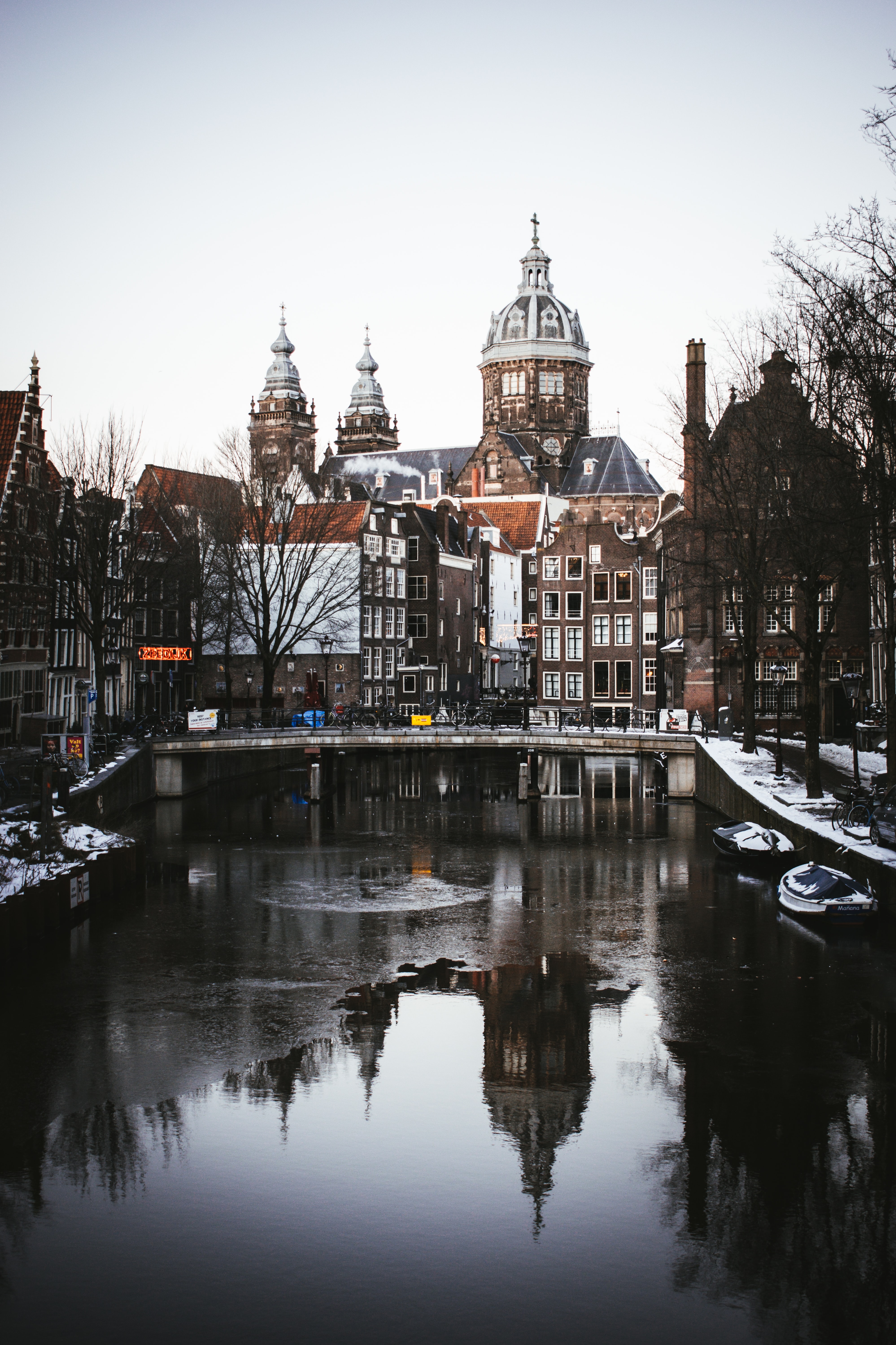 86197 скачать обои города, амстердам, река, архитектура, город, здания, отражение - заставки и картинки бесплатно