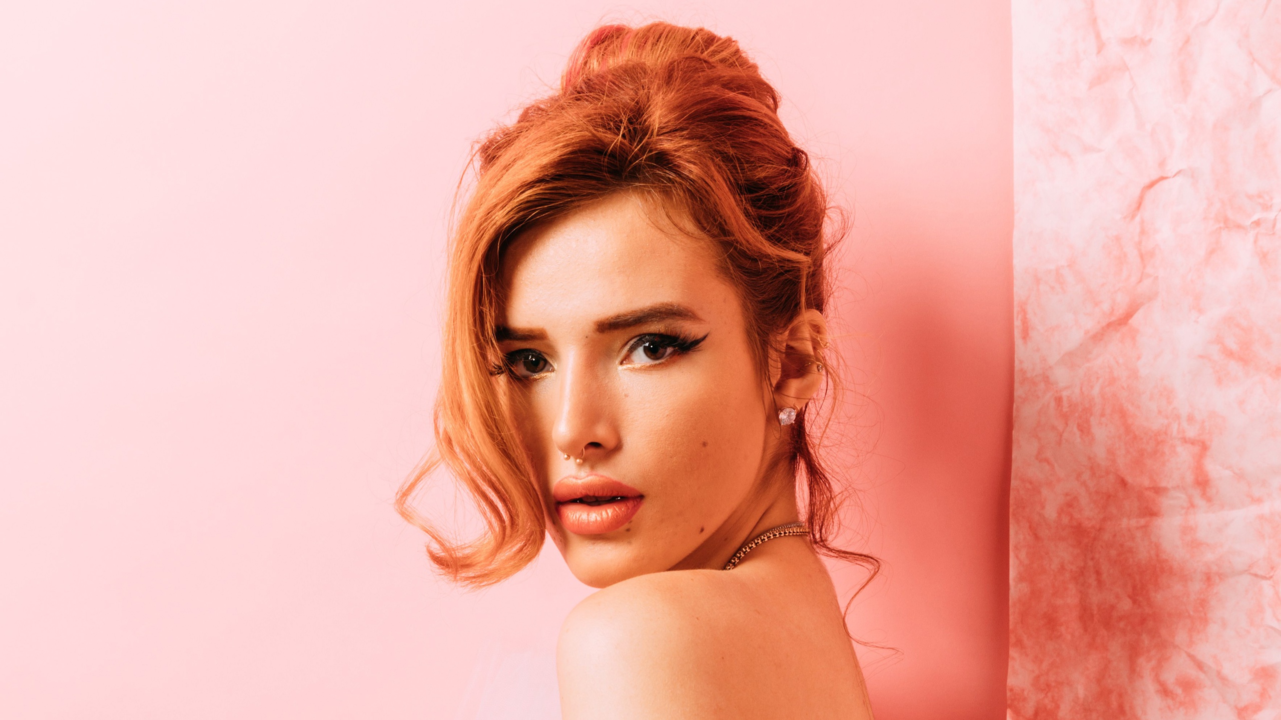 celebrity, bella thorne, actress, american, brown eyes, face, redhead