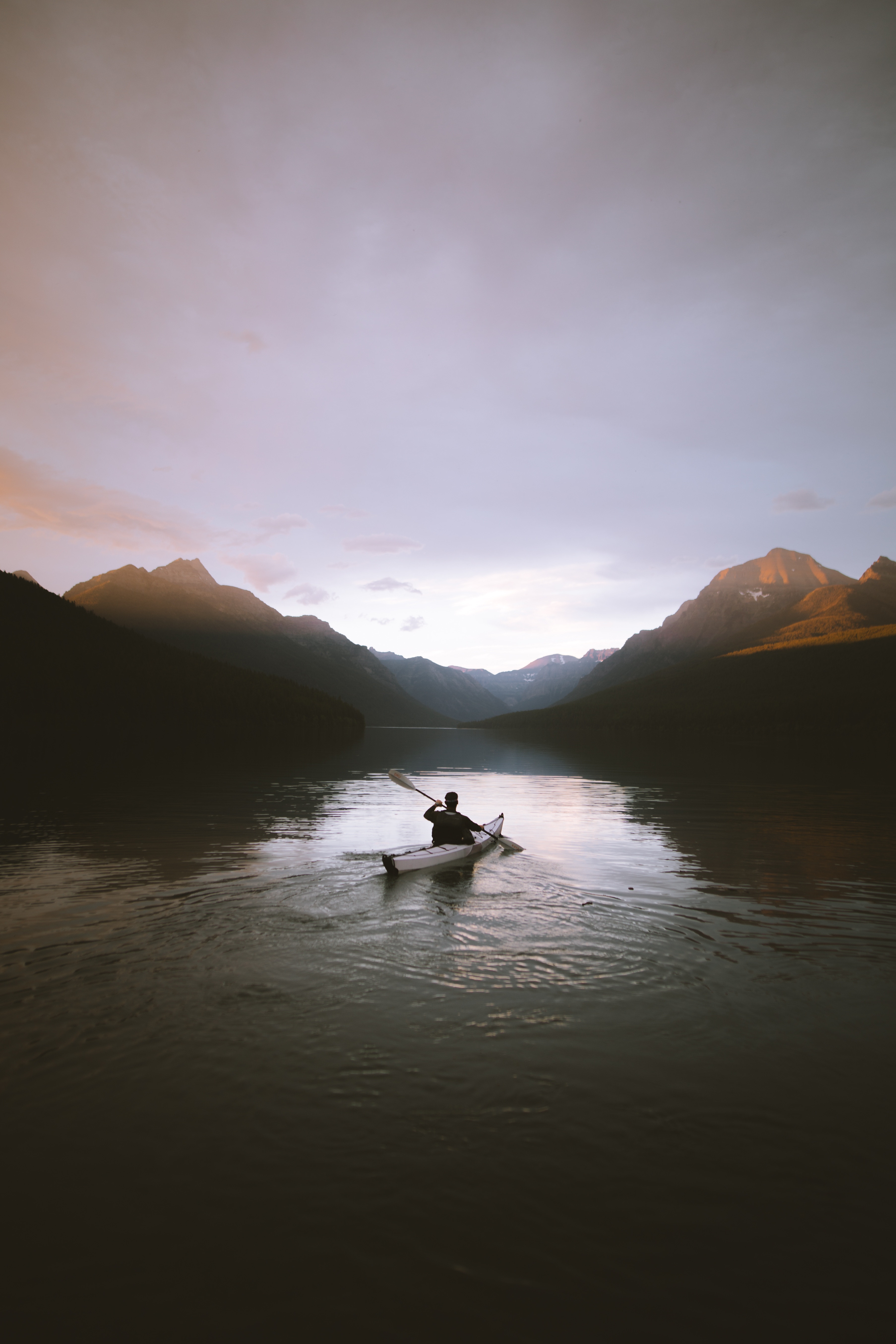 boat, loneliness, nature, rocks, silhouette, paddle, oar