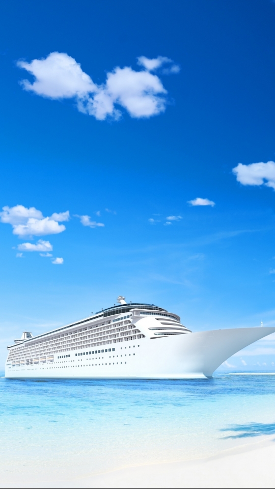Download mobile wallpaper Beach, Tropics, Cruise Ship, Vehicles, Palm Tree, Cruise Ships for free.