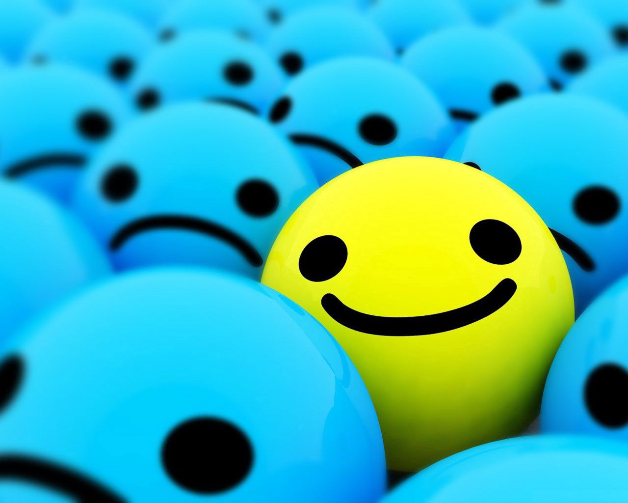 bright, yellow, smile, abstract, blue Full HD