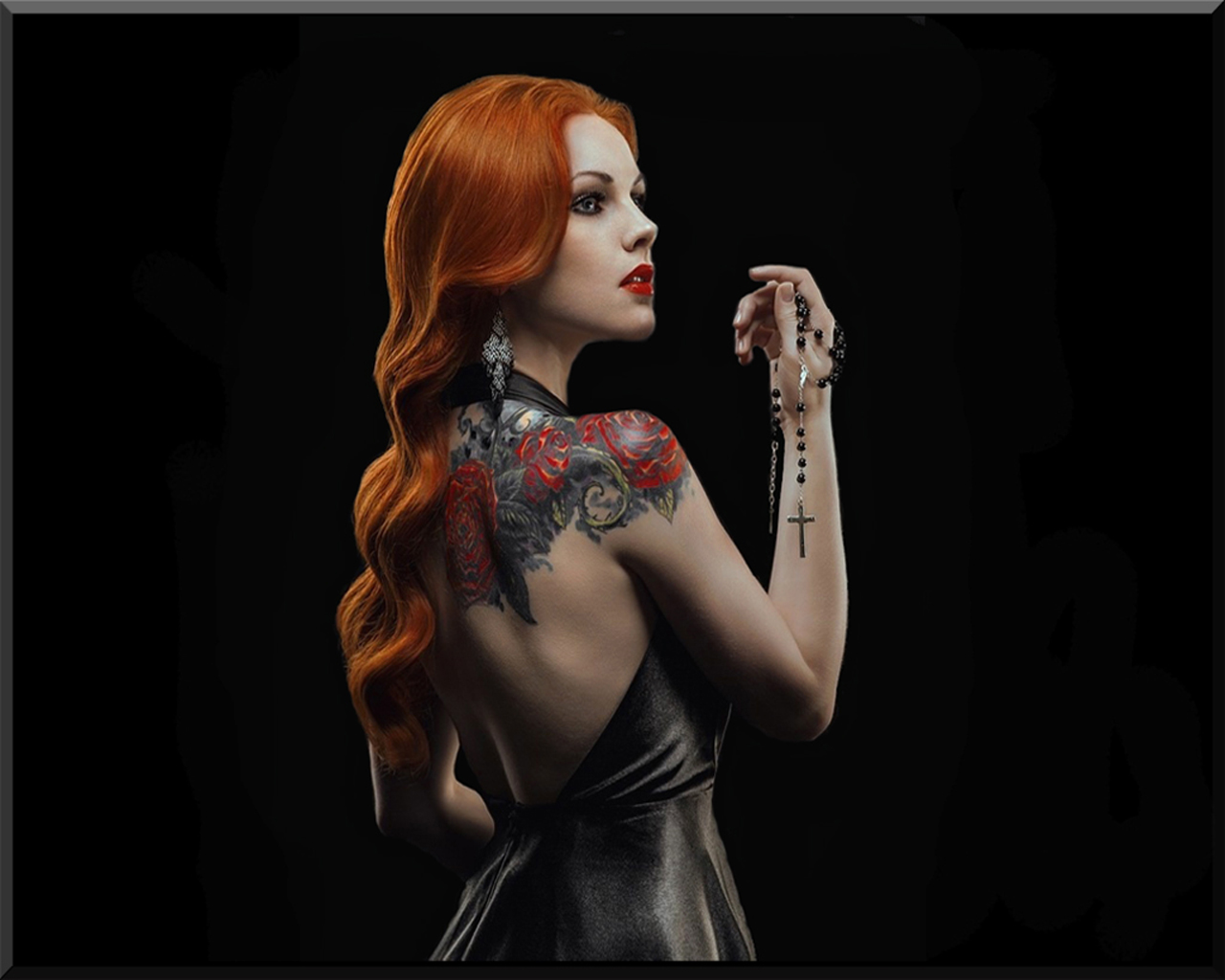1468466 descargar fondo de pantalla mujeres, pelirrojo, tatuaje: protectores de pantalla e imágenes gratis