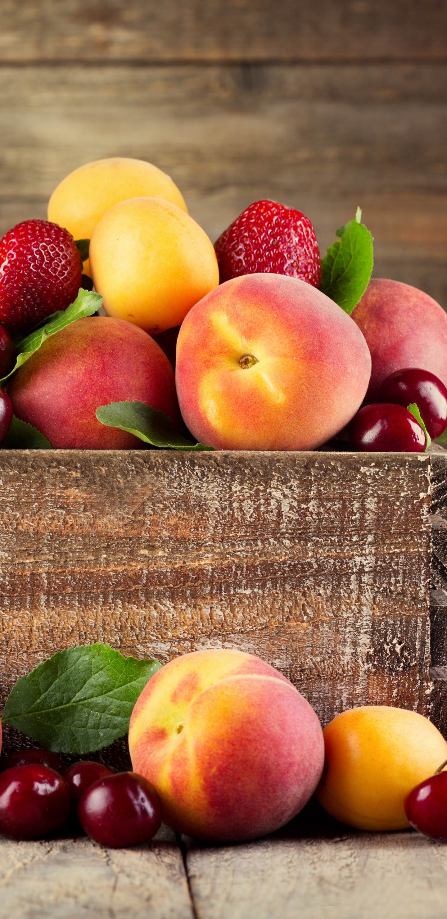 無料モバイル壁紙フルーツ, チェリー, 桃, 果物, アプリコット, 食べ物, いちごをダウンロードします。