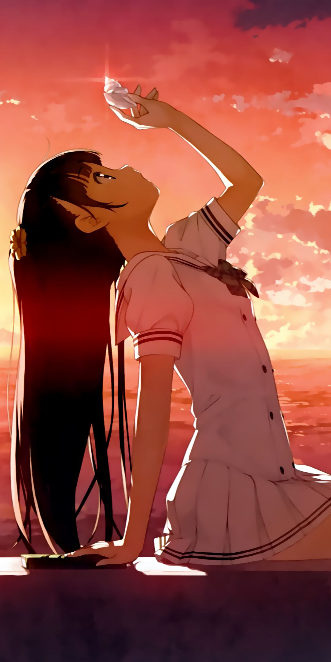 Baixar papel de parede para celular de Anime, Pôr Do Sol, Garota gratuito.