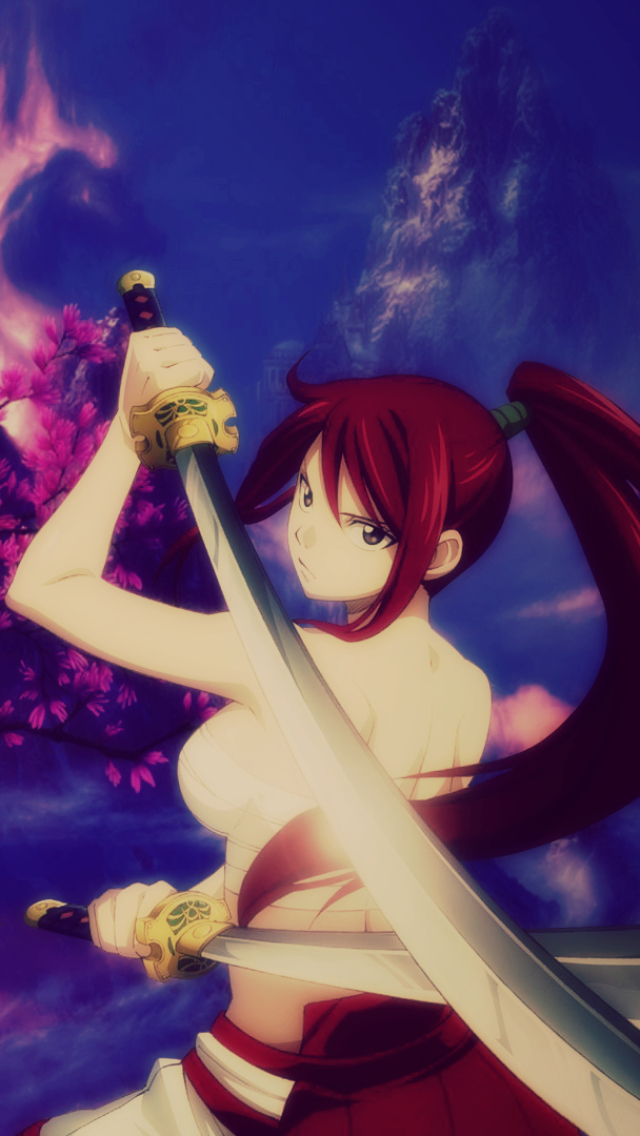 Descarga gratuita de fondo de pantalla para móvil de Fairy Tail, Espada, Animado, Erza Scarlet.