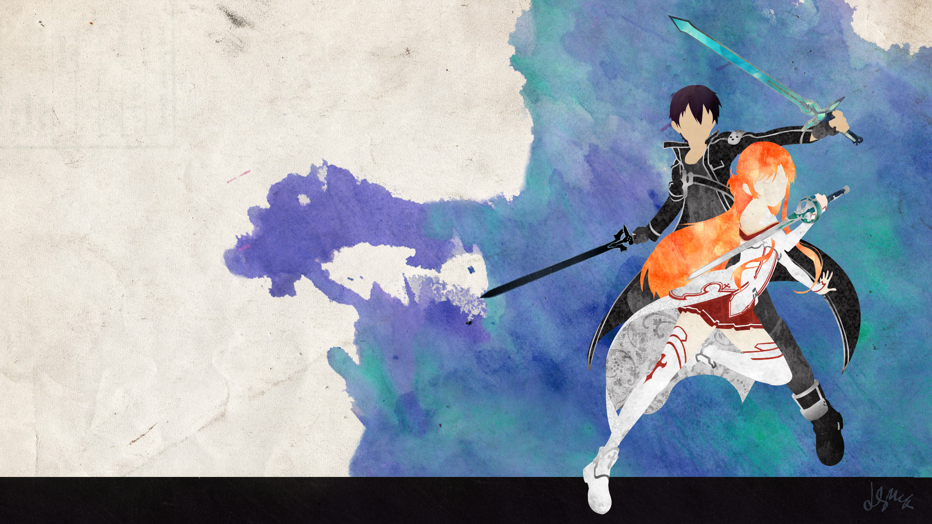 Free download wallpaper Anime, Sword Art Online, Minimalist, Asuna Yuuki, Kirito (Sword Art Online), Kazuto Kirigaya on your PC desktop