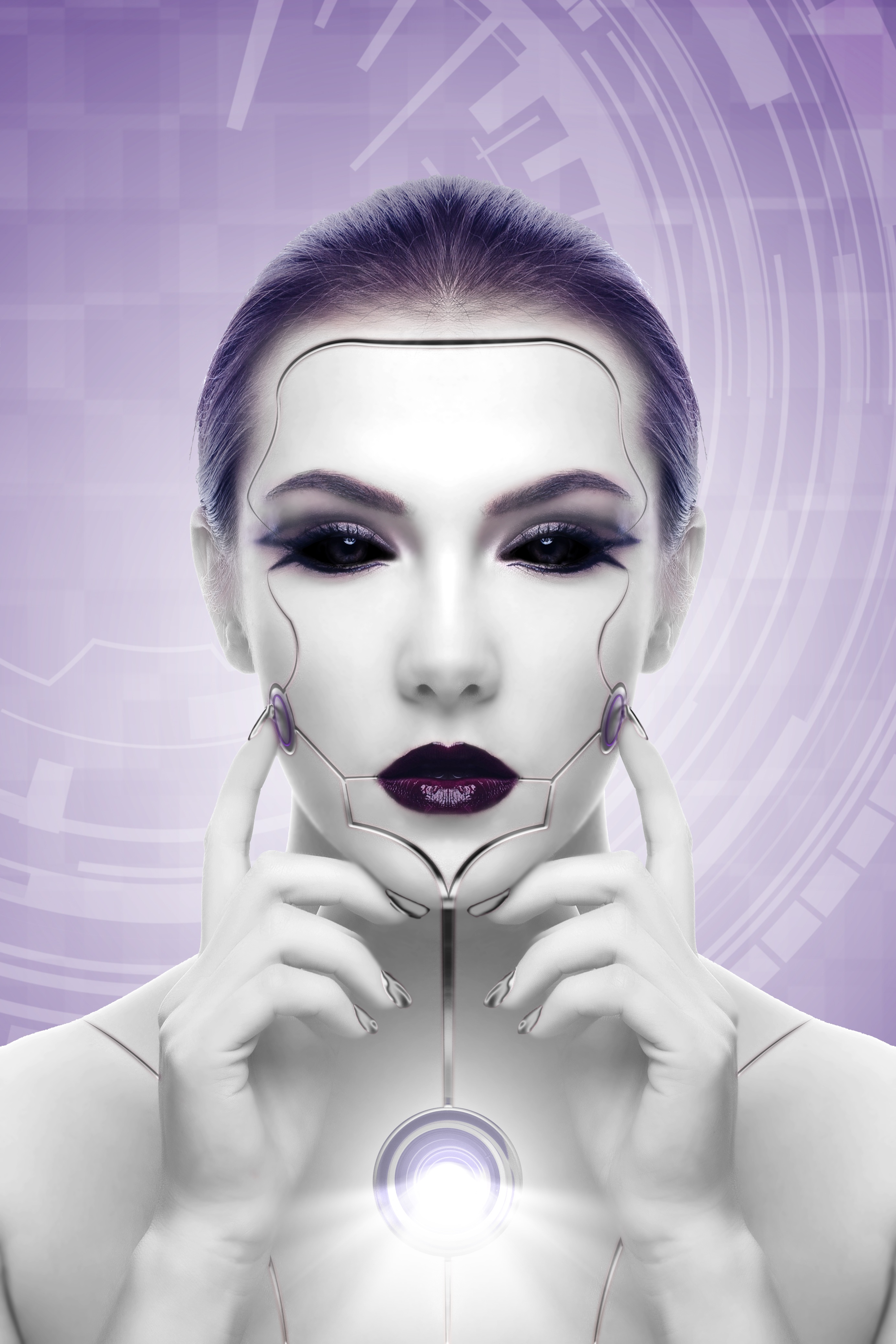 robot, cyborg, 3d, futurism, face, girl