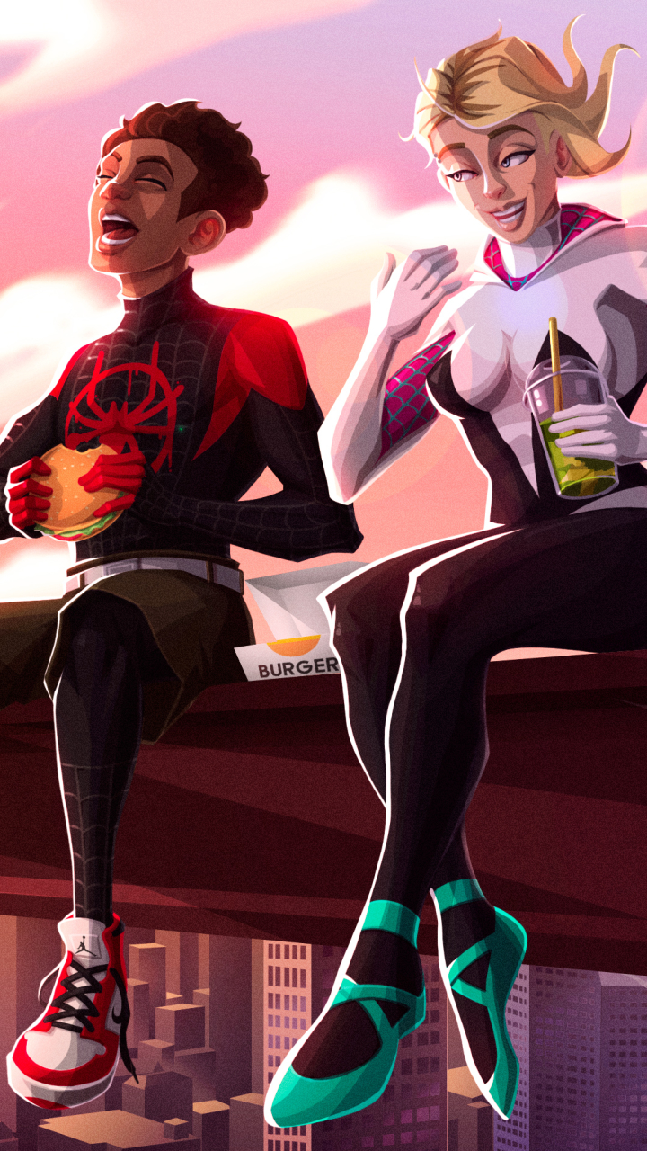 Download mobile wallpaper Spider Man, Movie, Miles Morales, Spider Gwen, Spider Man: Into The Spider Verse for free.