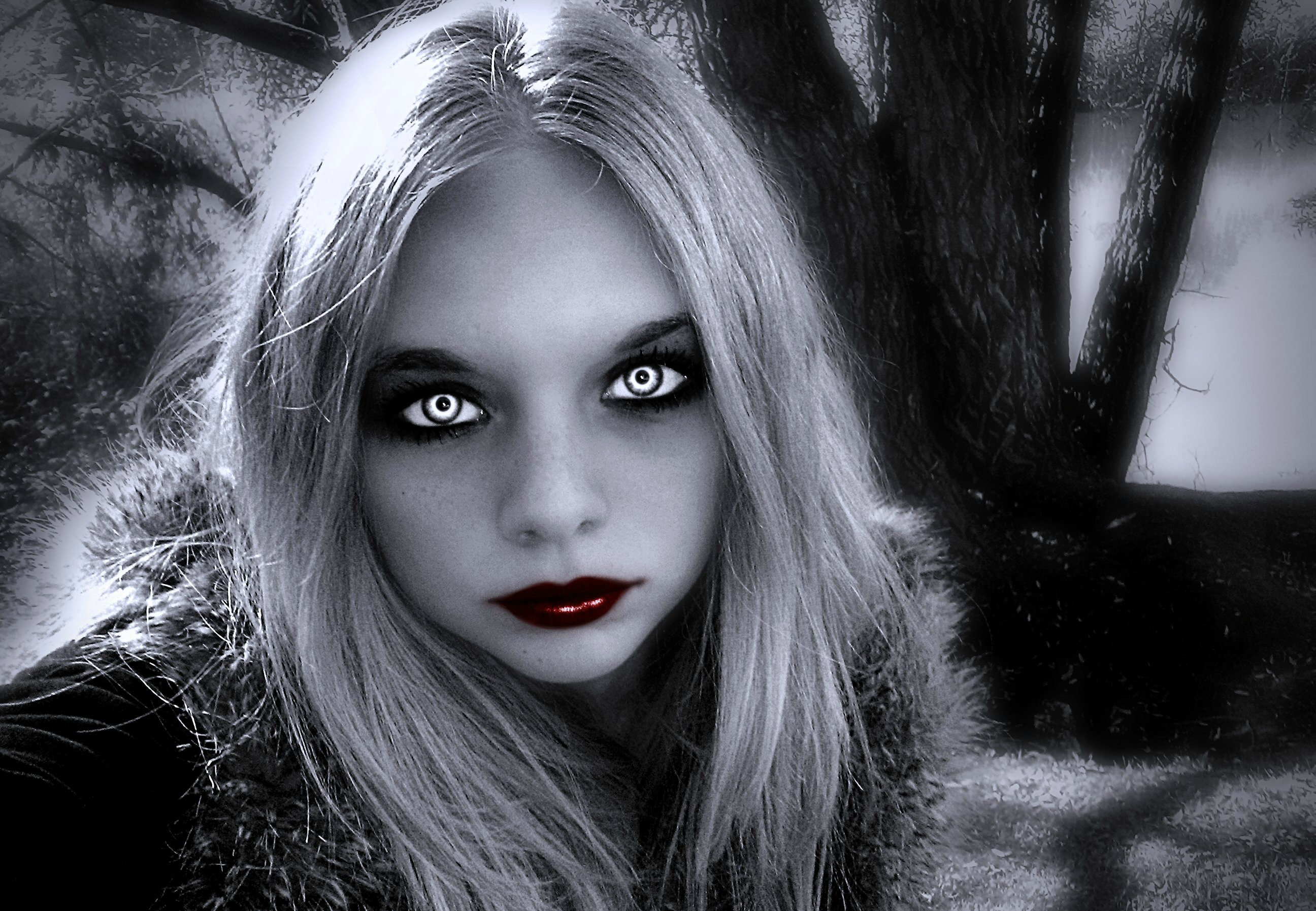 205167 Bild herunterladen fantasie, vampir, dunkel, lippenstift - Hintergrundbilder und Bildschirmschoner kostenlos