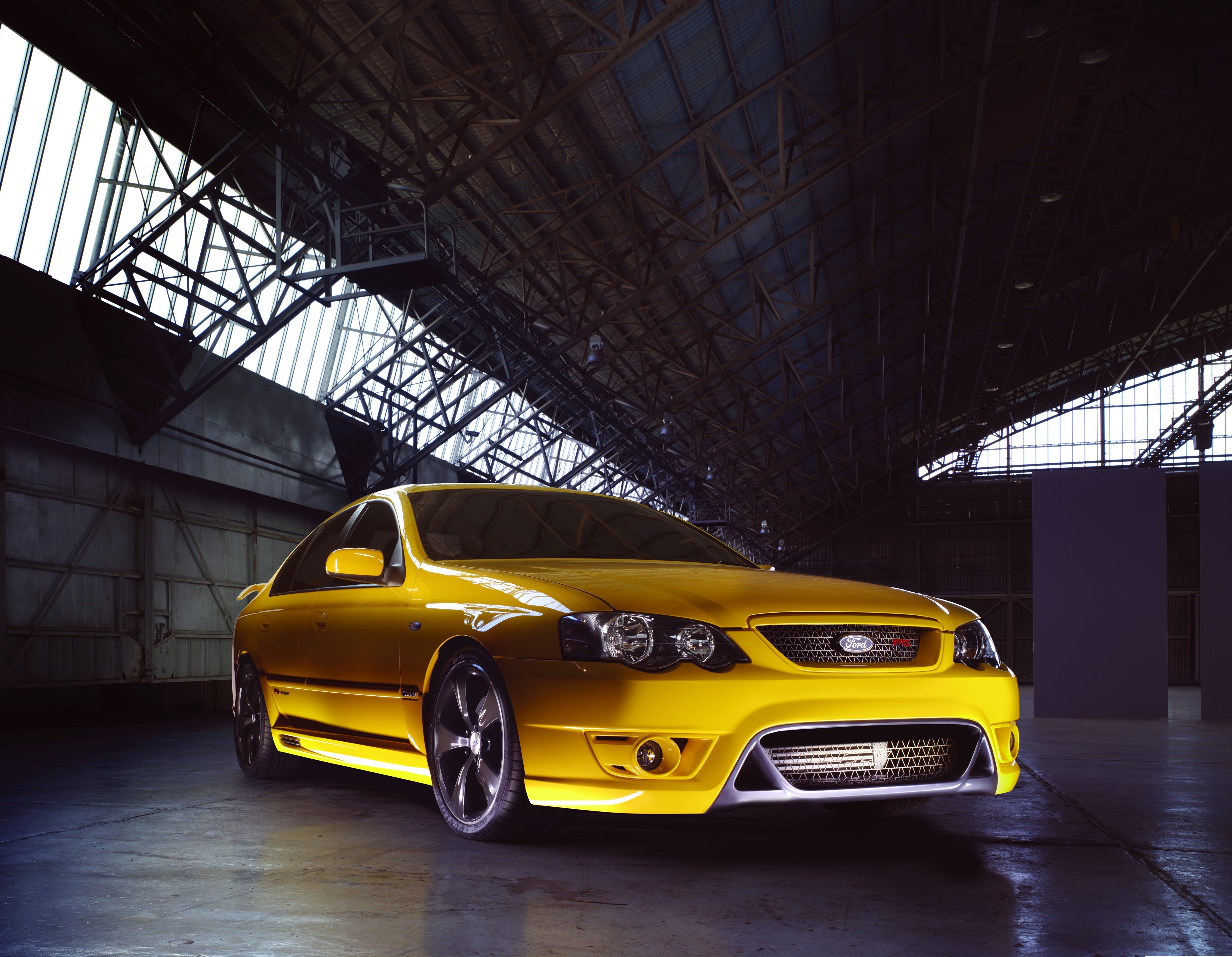 f6, cars, yellow, side view, ford falcon, fpv