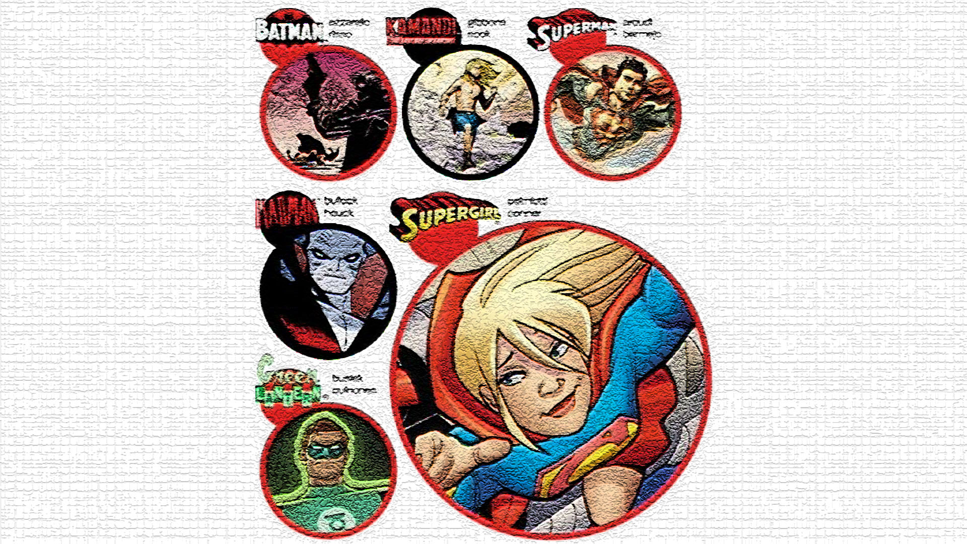comics, collage, batman, deadman (dc comics), green lantern, hal jordan, kamandi (dc comics), supergirl, superman