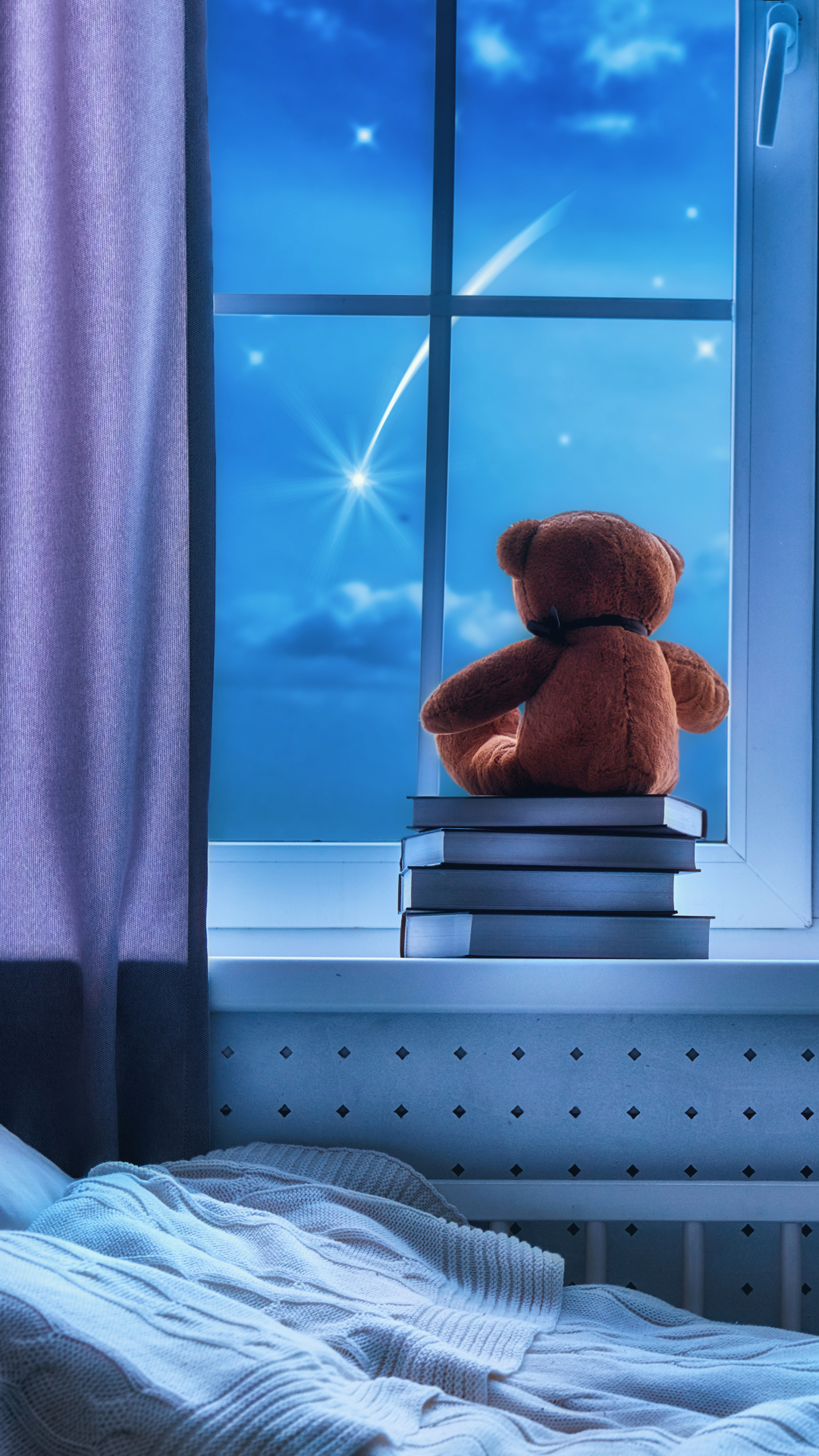 Download mobile wallpaper Teddy Bear, Window, Man Made, Stuffed Animal for free.