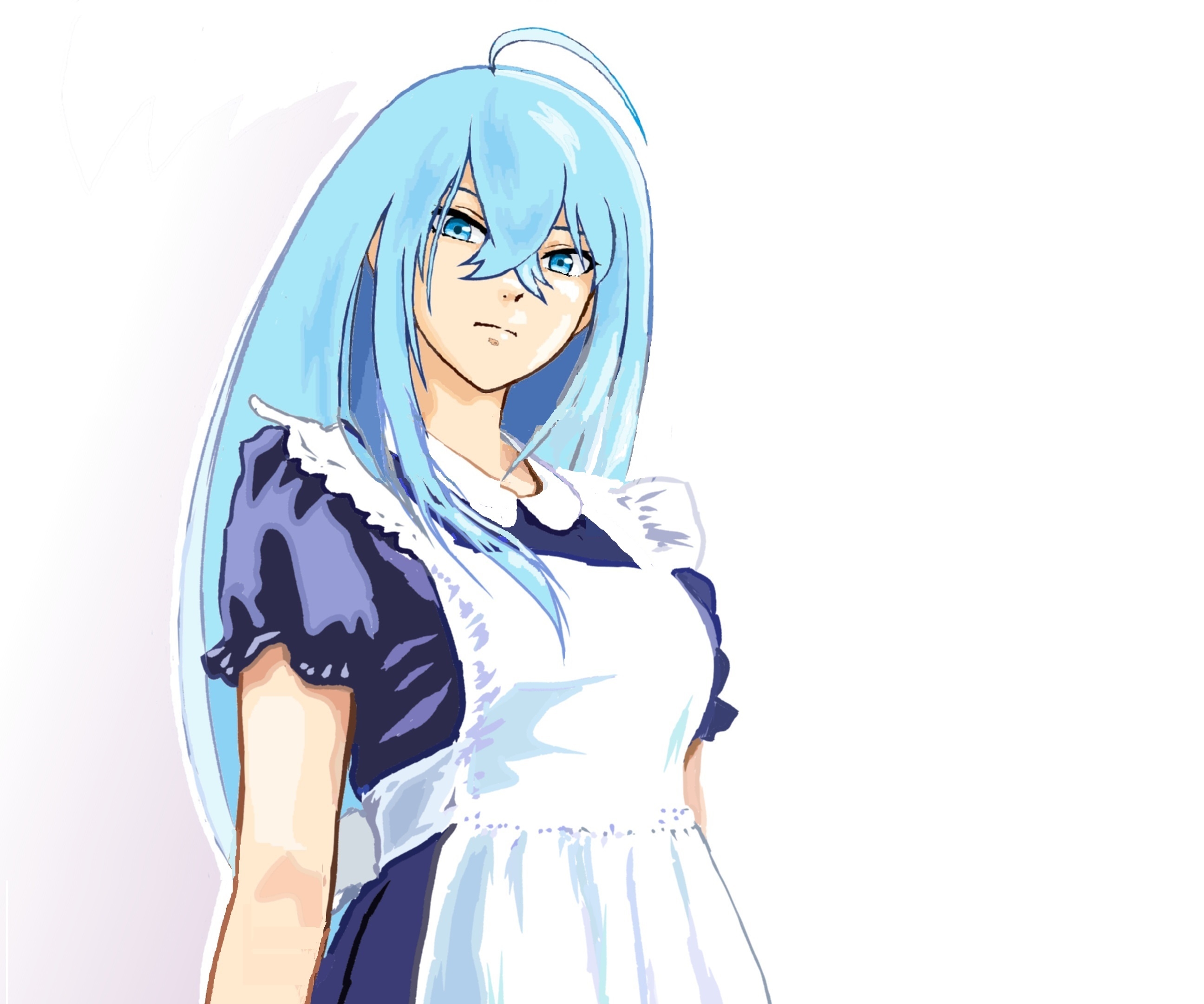 anime, vivy: fluorite eye's song, blue eyes, blue hair, long hair, maid, vivy (vivy: fluorite eye's song)