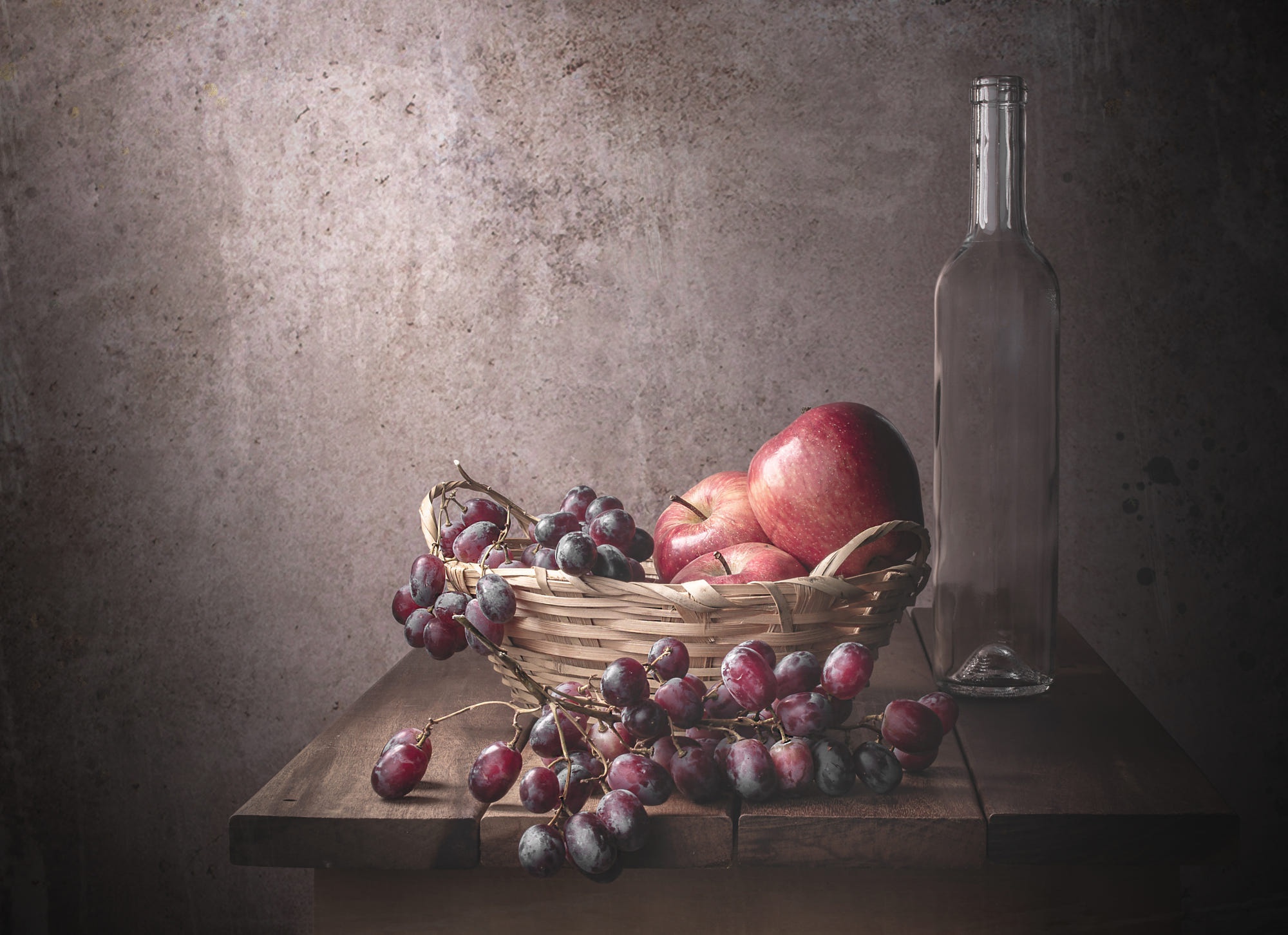 Free download wallpaper Apple, Grapes, Still Life, Fruit, Photography on your PC desktop