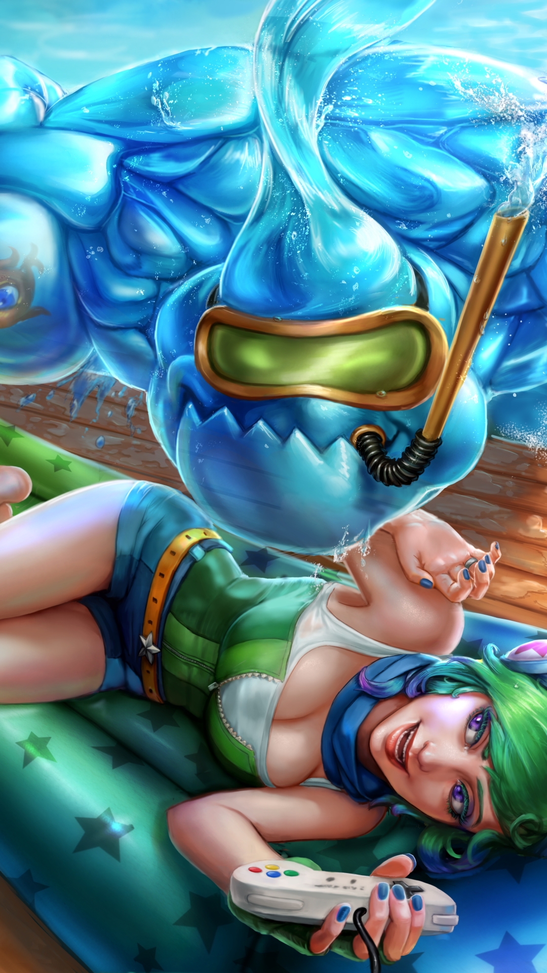 Download mobile wallpaper League Of Legends, Video Game, Riven (League Of Legends), Zac (League Of Legends) for free.