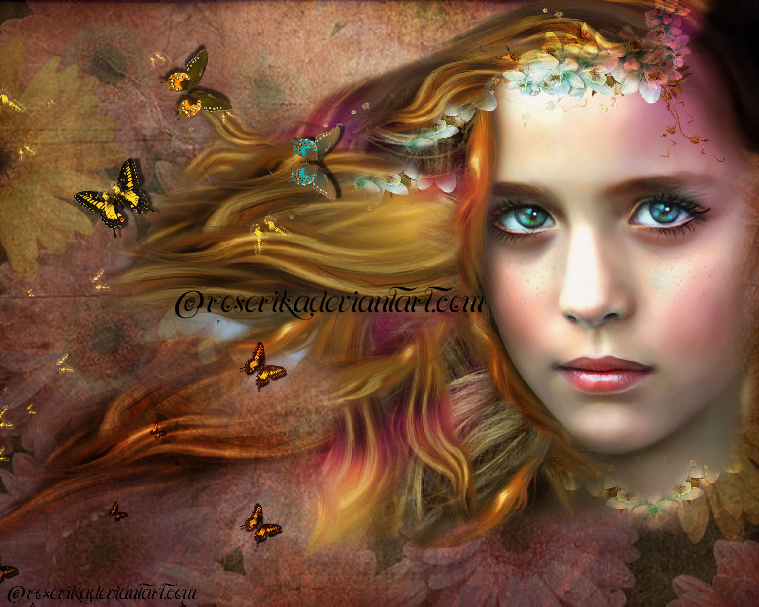 Free download wallpaper Fantasy, Butterfly, Artistic, Women on your PC desktop