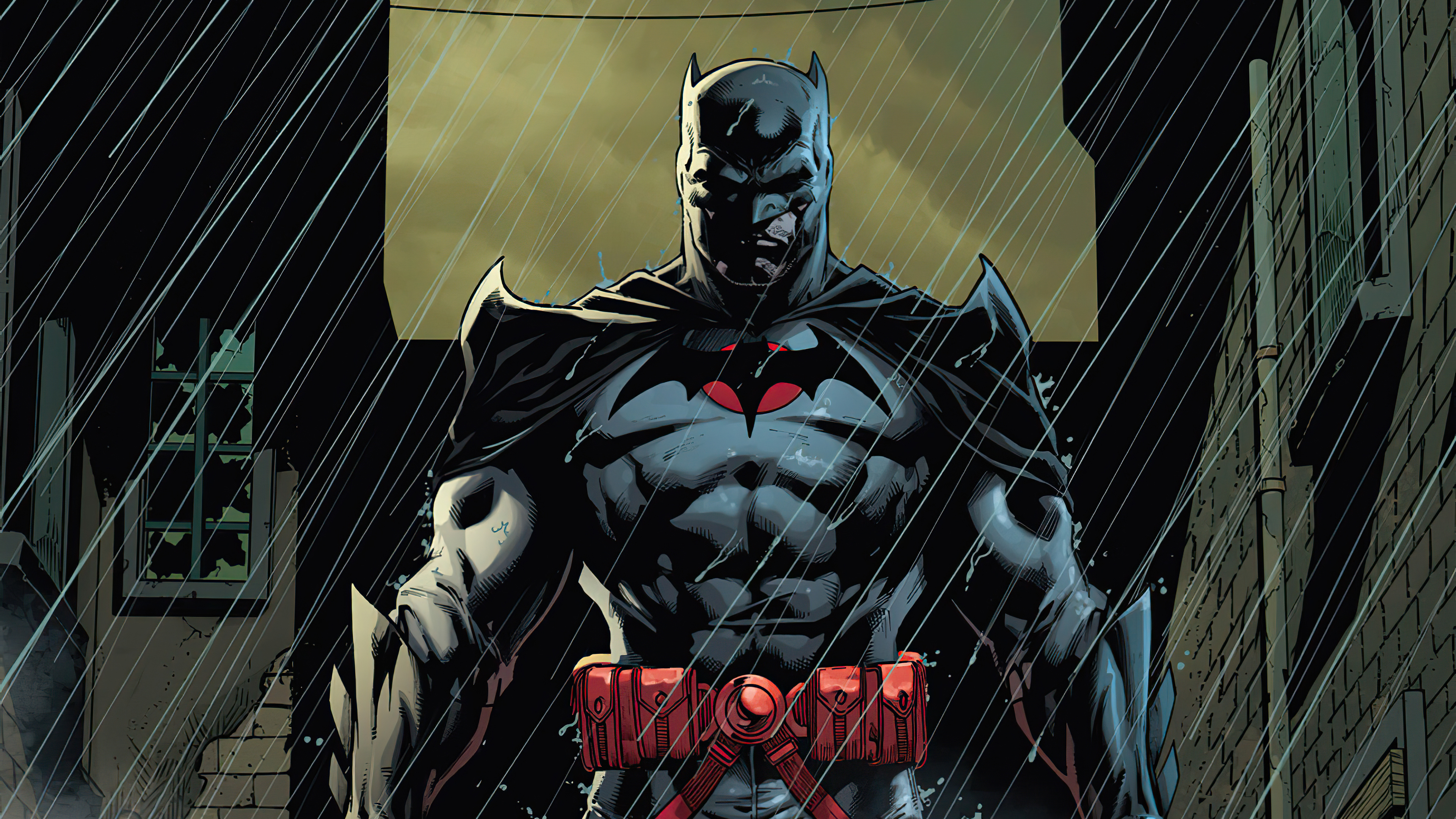 Скачать обои бесплатно Дождь, Комиксы, Бэтмен, Комиксы Dc картинка на рабочий стол ПК