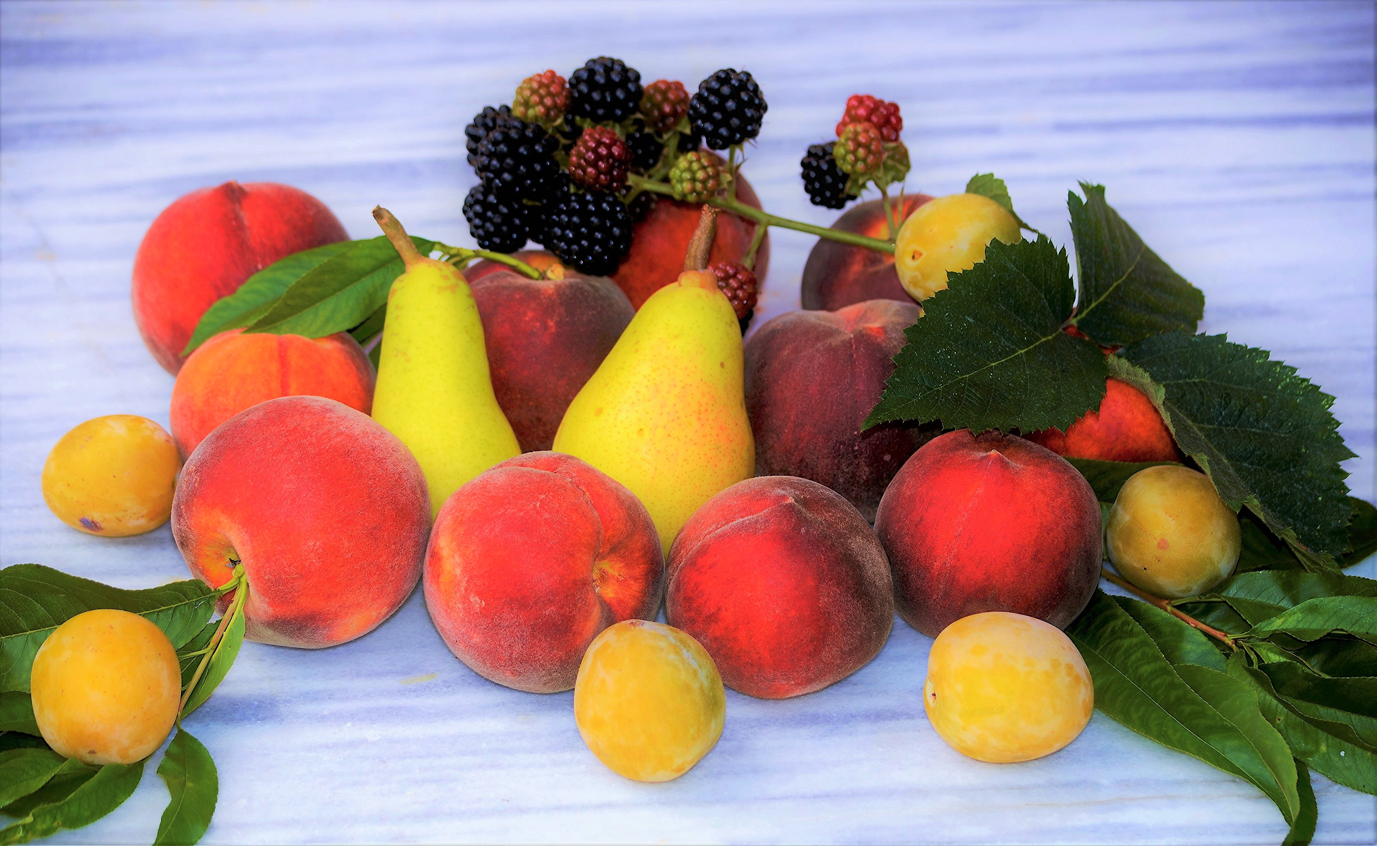 Descarga gratuita de fondo de pantalla para móvil de Frutas, Fruta, Vistoso, Melocotón, Pera, Alimento.