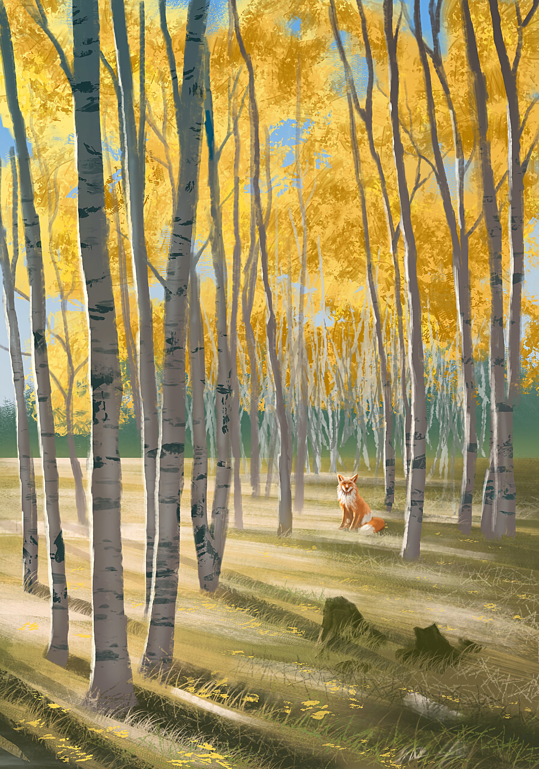 Laden Sie das Wildlife, Ein Fuchs, Wald, Wilde Natur, Tier, Kunst, Fuchs-Bild kostenlos auf Ihren PC-Desktop herunter