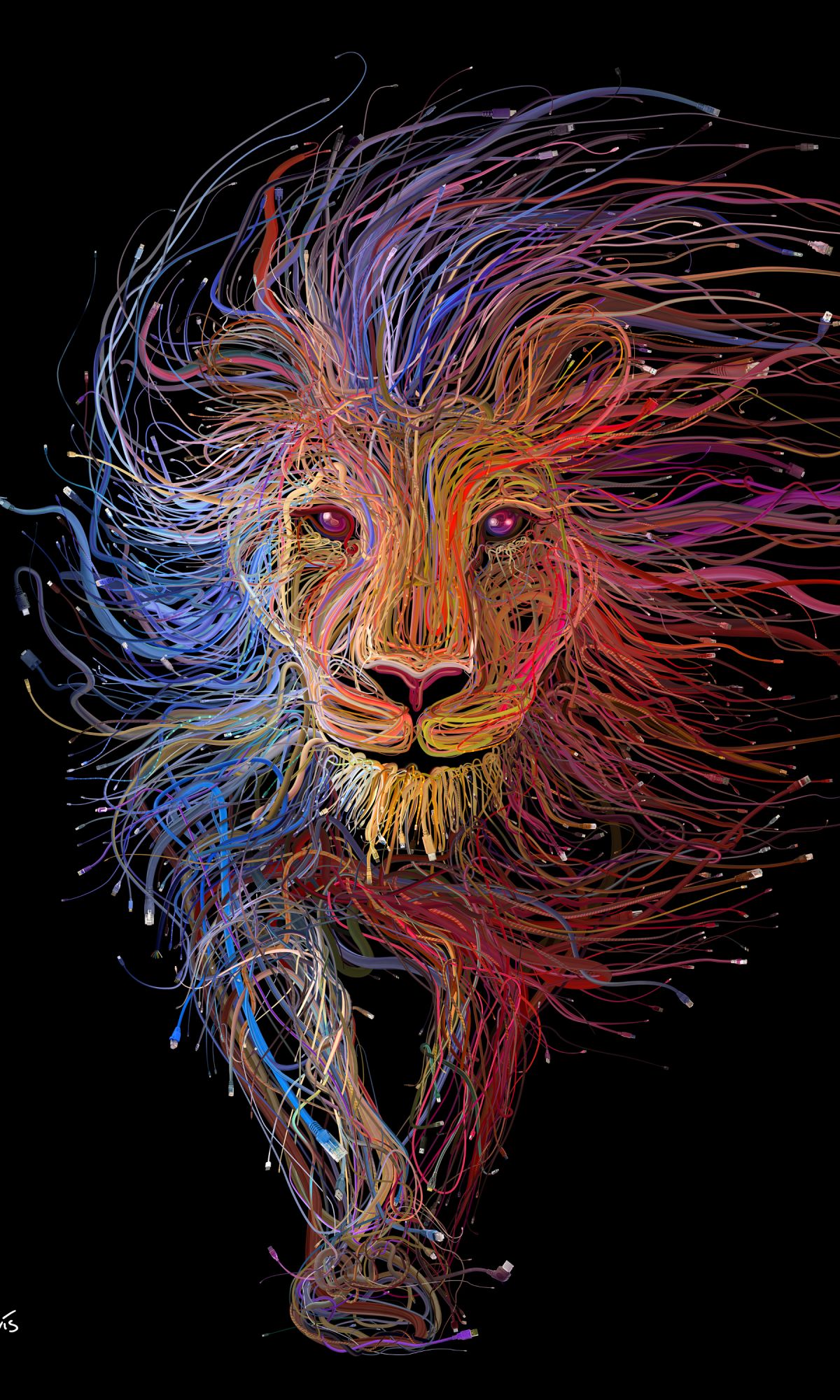 Download mobile wallpaper Fantasy, Lion, Colors, Colorful, Fantasy Animals for free.