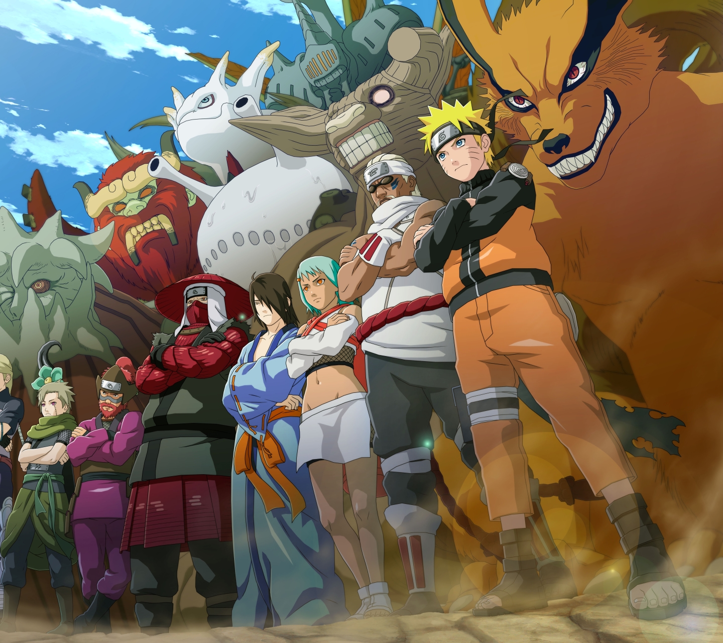 Baixar papel de parede para celular de Anime, Naruto, Gaara (Naruto), Naruto Uzumaki, Kyubi (Naruto), Killer Bee (Naruto) gratuito.