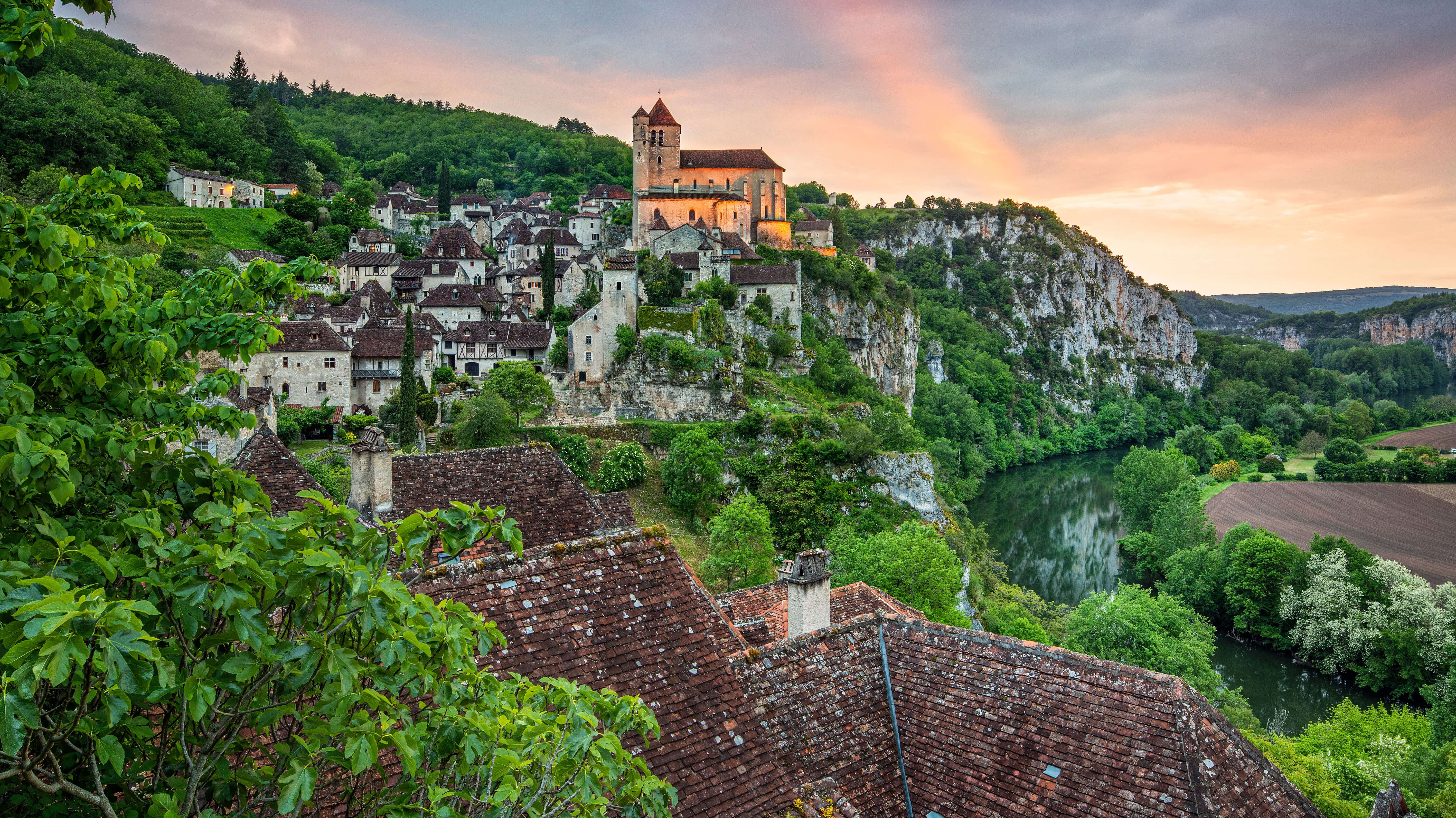 PCデスクトップに城, 村, フランス, マンメイド画像を無料でダウンロード