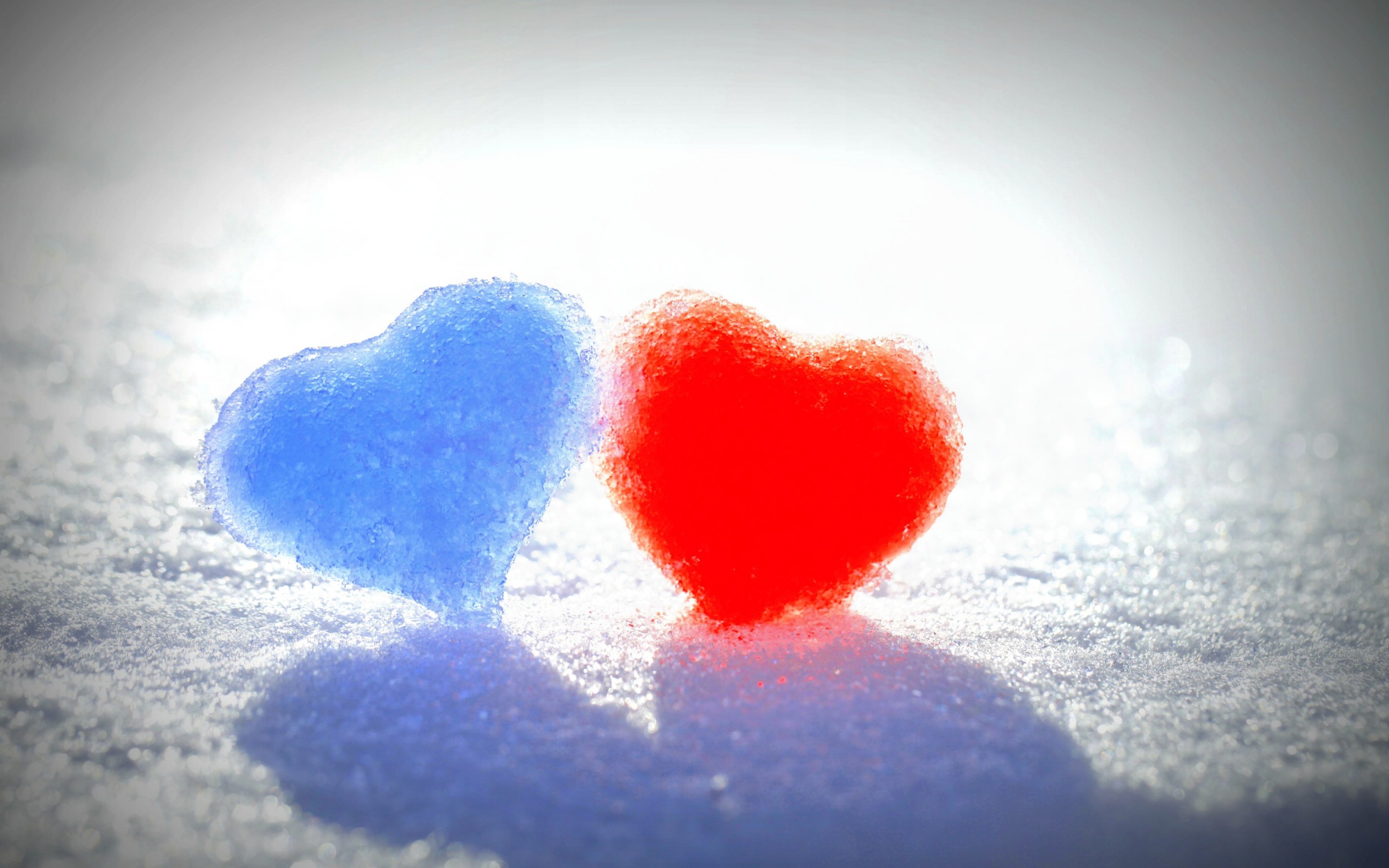 PCデスクトップに雪, 青い, 芸術的, 心臓画像を無料でダウンロード