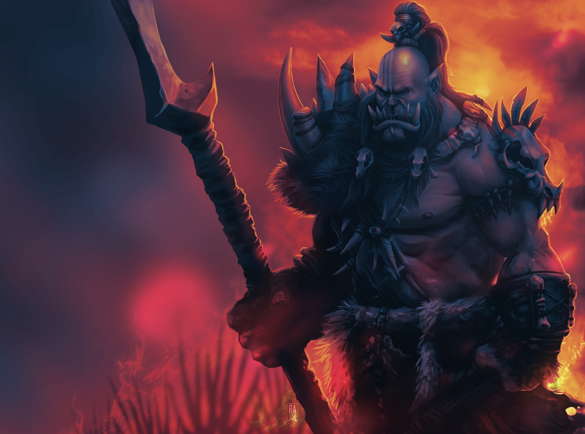 Handy-Wallpaper Warcraft, Krieger, Computerspiele, World Of Warcraft, Ork kostenlos herunterladen.
