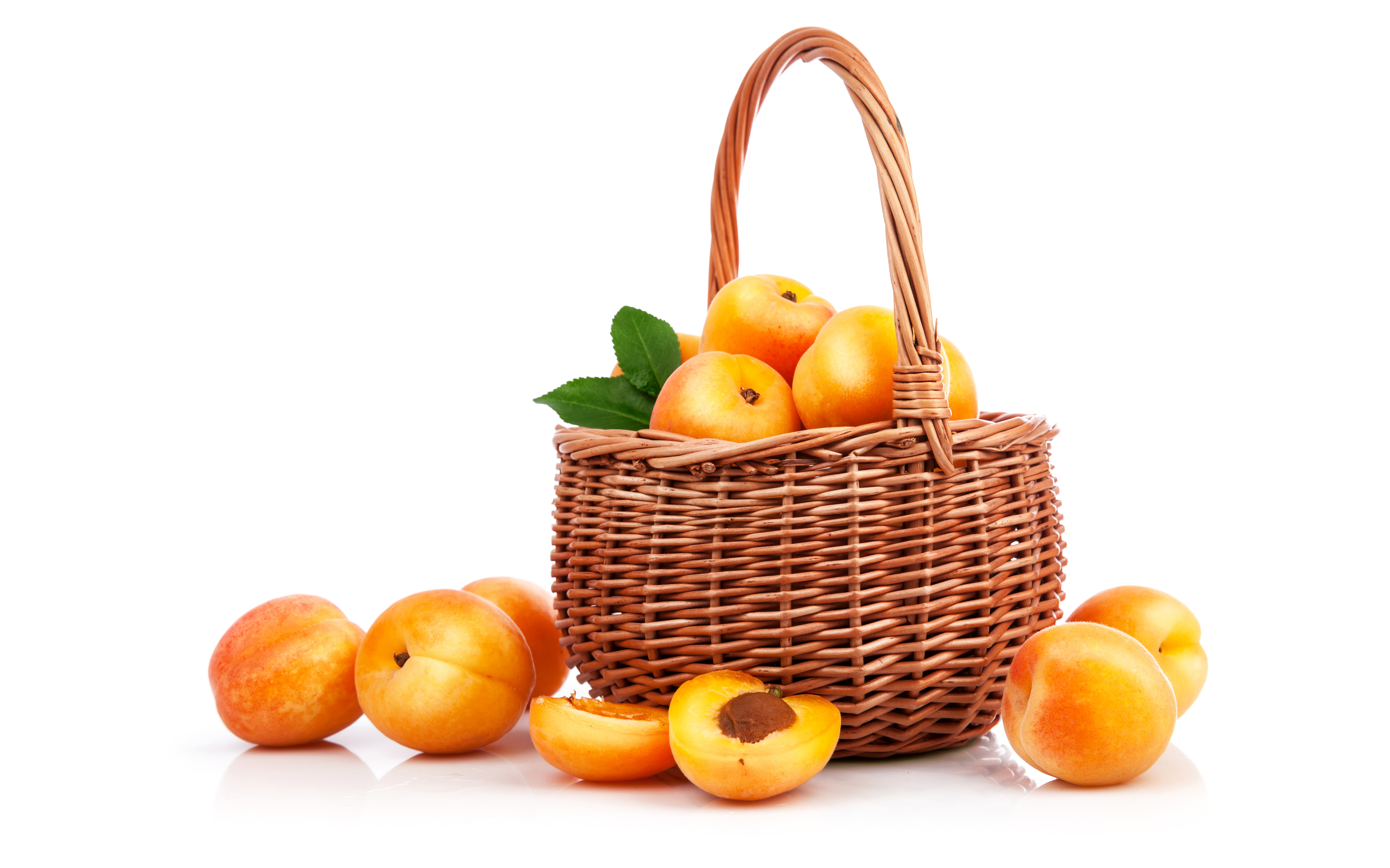 Free download wallpaper Food, Fruit, Basket, Peach on your PC desktop