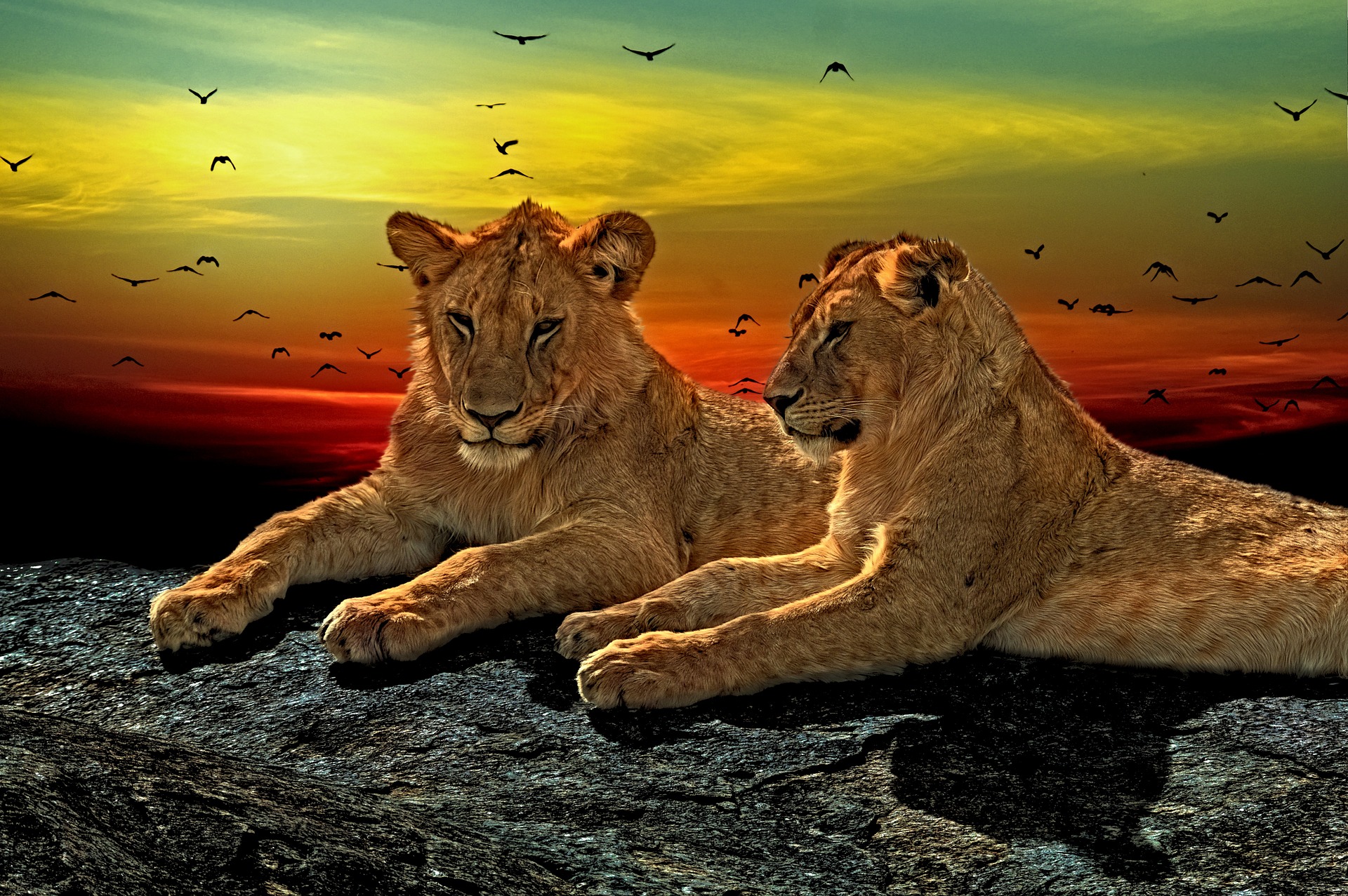 Download mobile wallpaper Cats, Lion, Animal, Lying Down for free.