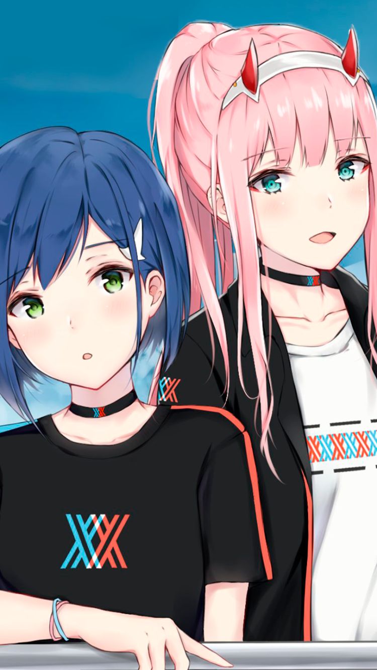 Download mobile wallpaper Anime, Darling In The Franxx, Zero Two (Darling In The Franxx), Ichigo (Darling In The Franxx) for free.